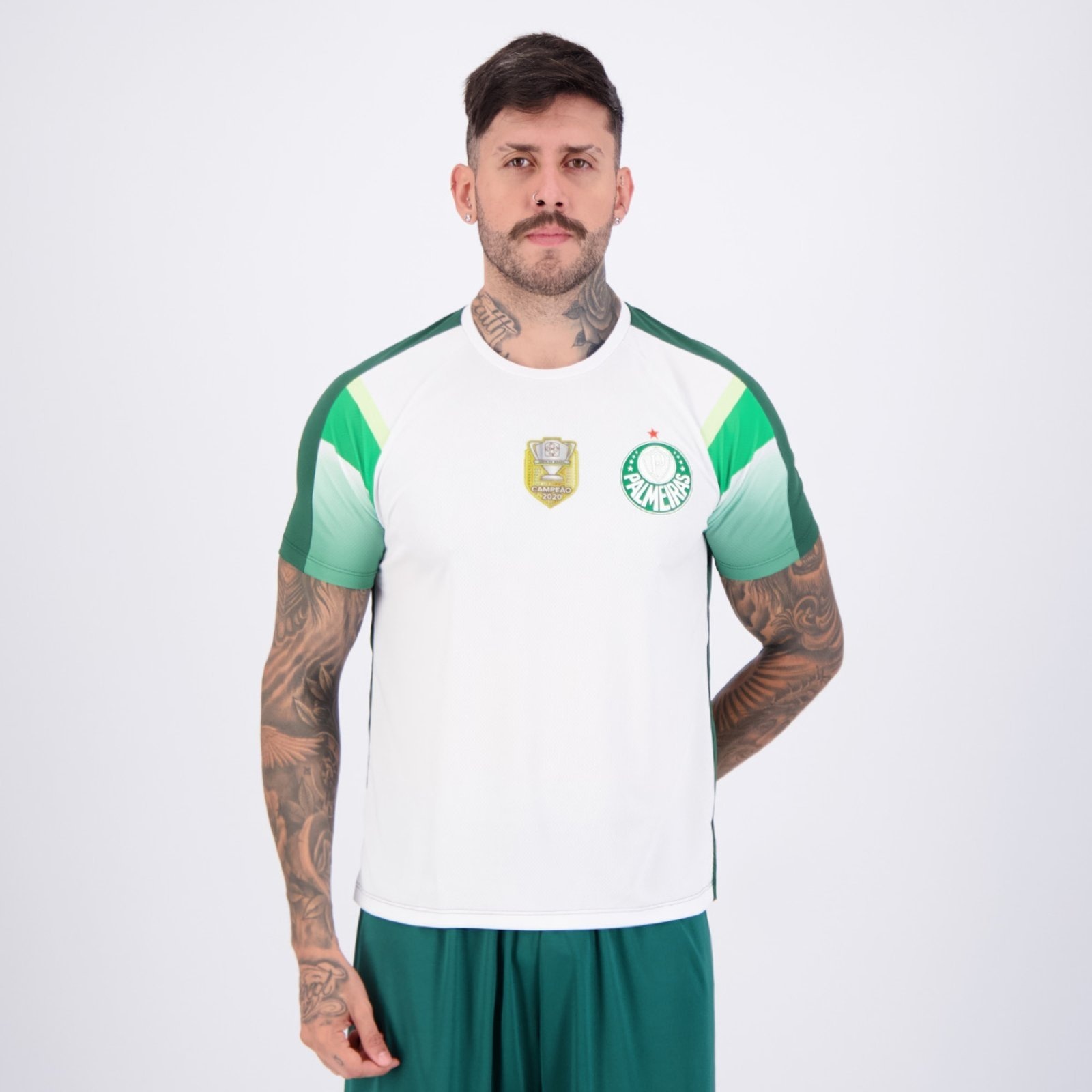 Imagem principal Camisa Palmeiras Alviverde Patch Campeão Copa do Brasil 2020 Betel branco