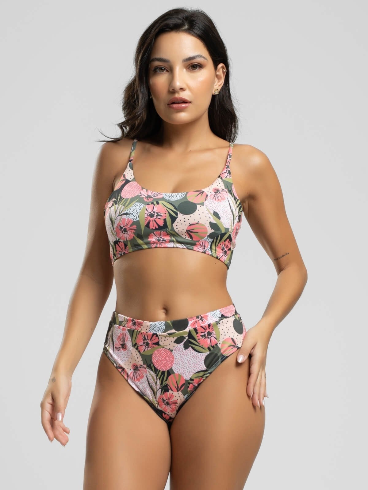 Imagem principal Biquini Faixa Calcinha Hot Pants Proteção Uv 50+ Vicbela Rosa Vicbela estampado/multicolorido/pink/rosa rosa