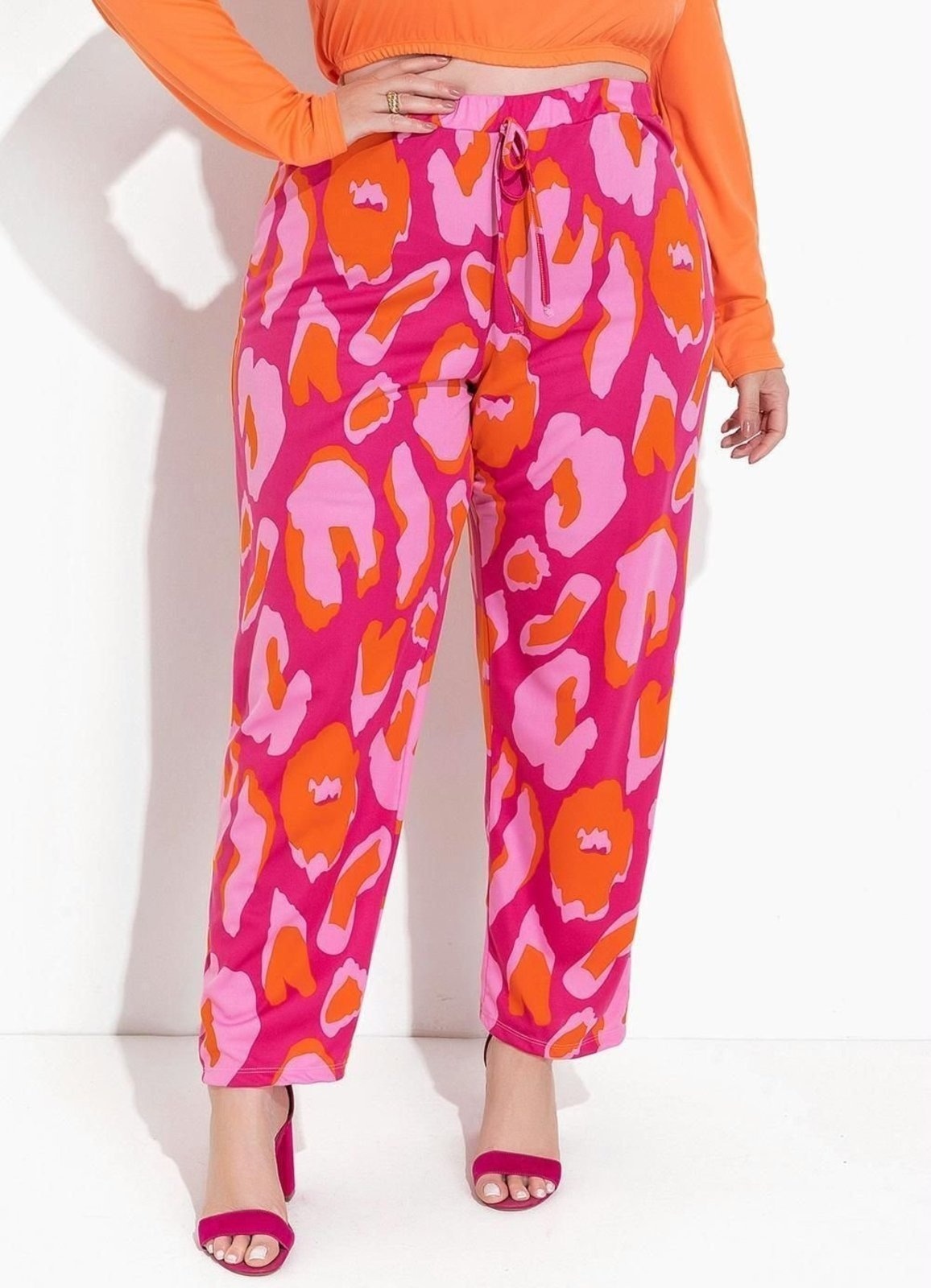 Imagem principal Calça Em Malha Onça Pink Marguerite rosa pink