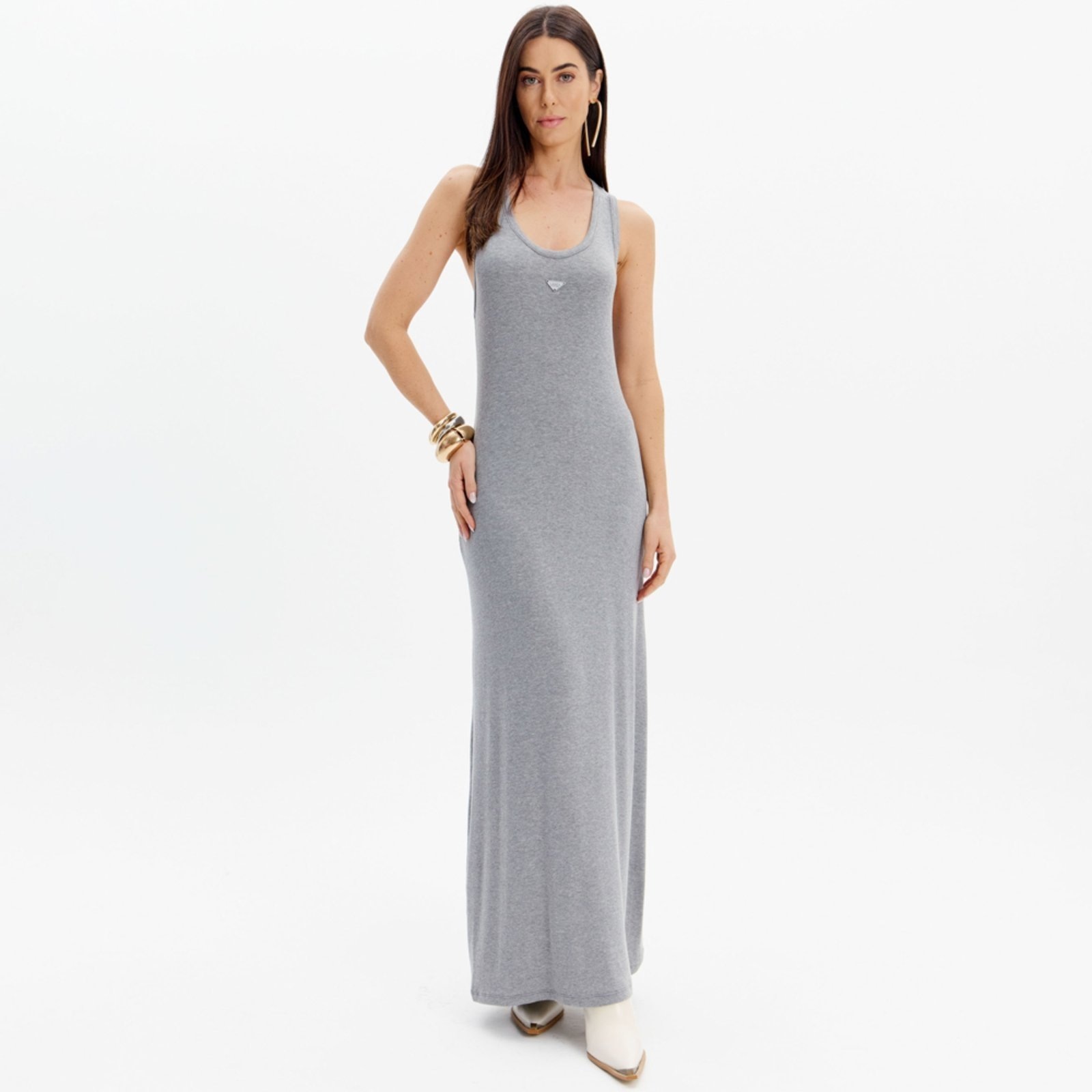 Imagem principal Vestido Canelado Lança Perfume Sem Manga Ou25 Feminino Lança Perfume cinza