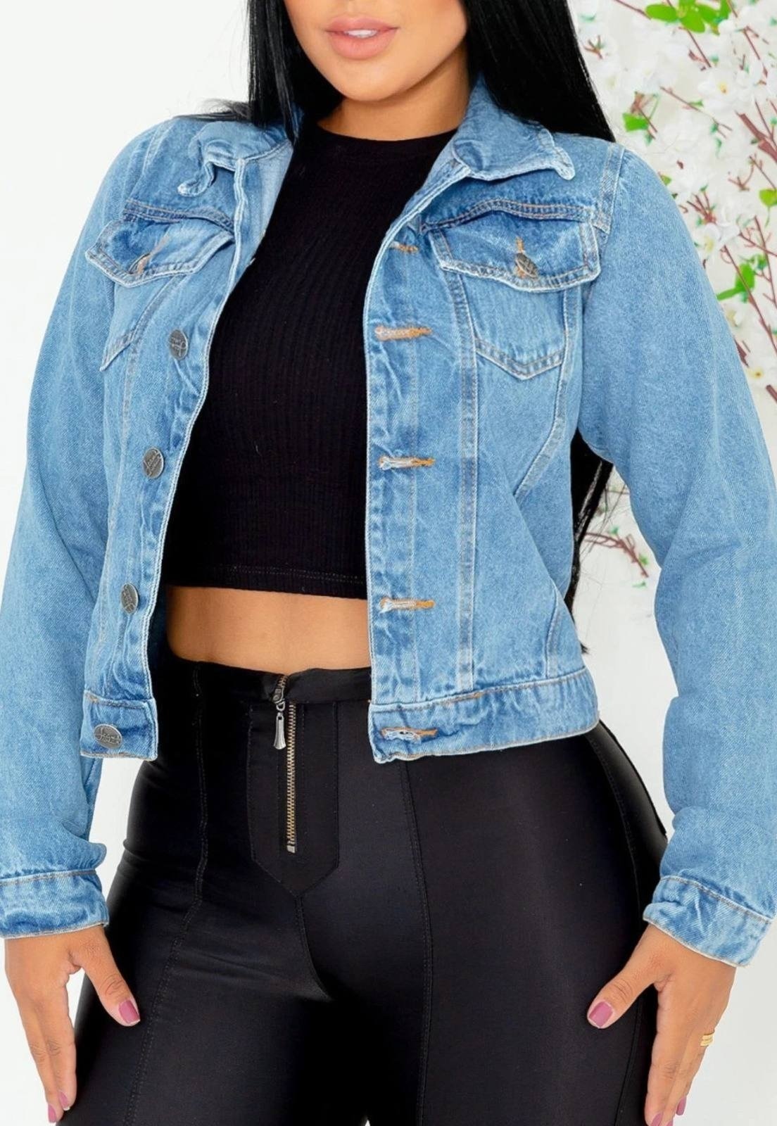 Imagem principal Jaqueta Feminina Delavê Bolsos Frontais e Botões Metálicos Modelo Premium CCW CENTRAL CAPITAL WEAR jeans