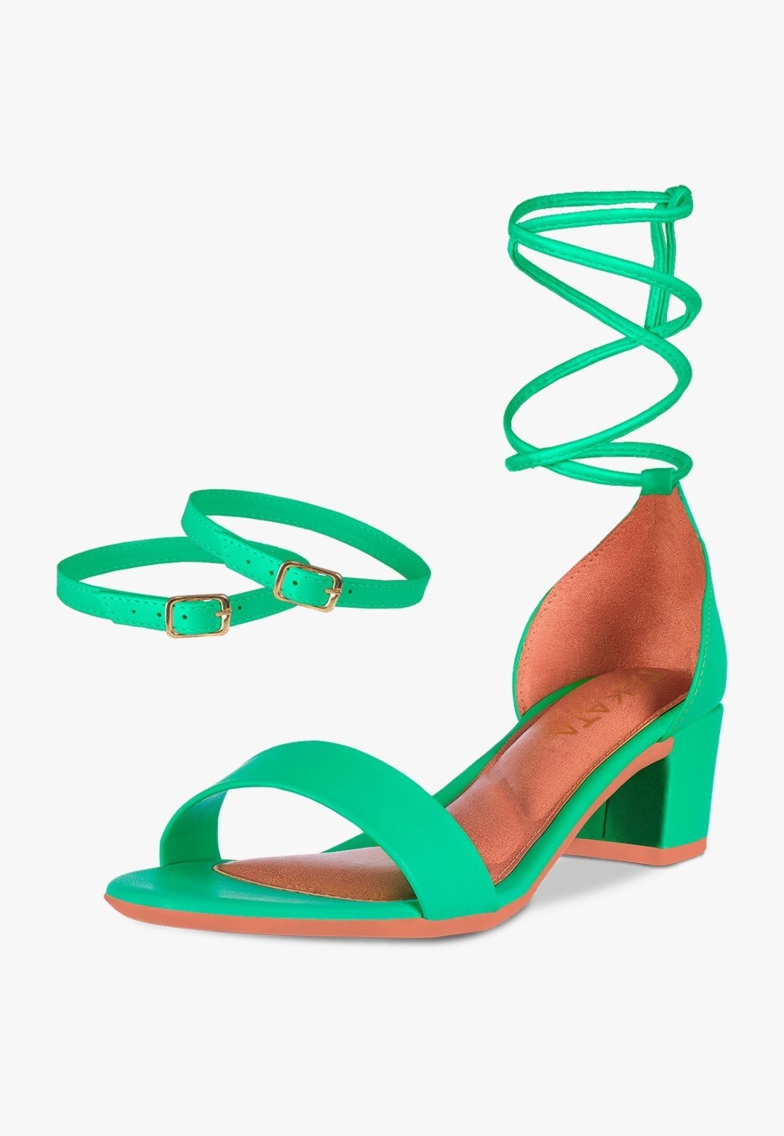 Imagem principal Sandália Feminina Salto Quadrado Grosso Bloco Baixo Confortável Sapato Festa elegante Kiwi TAKATA BY RAFAEL TAKATA verde