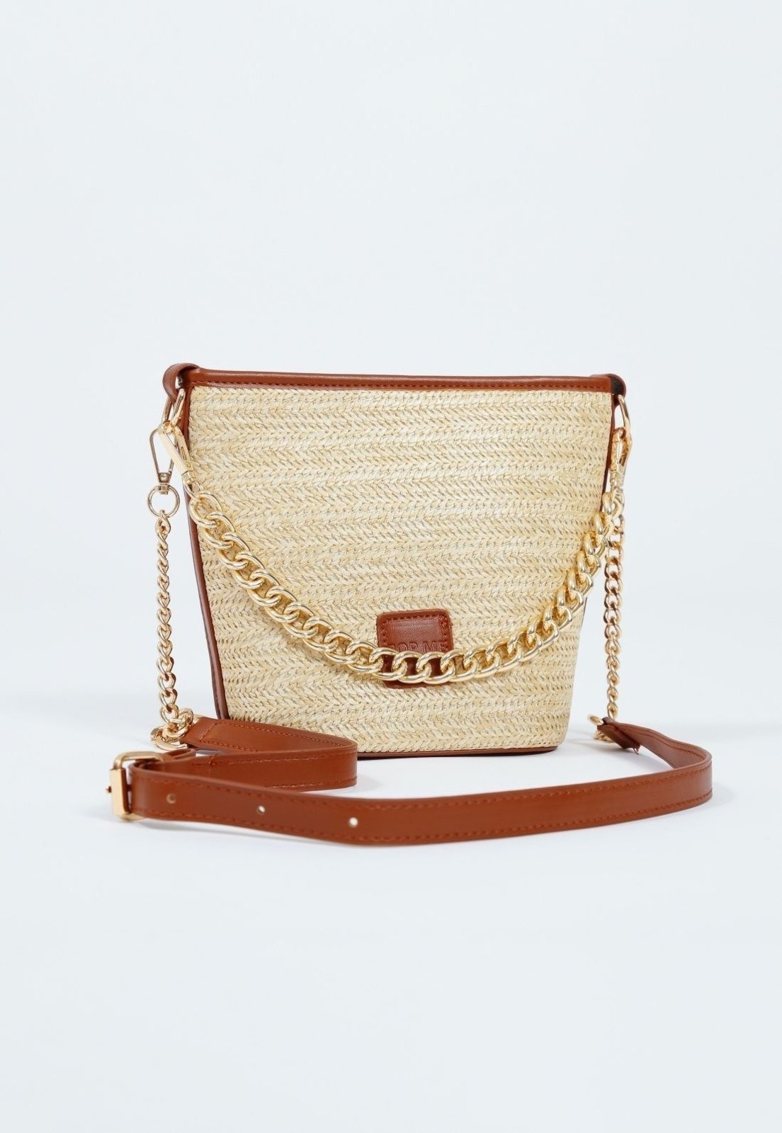 Imagem principal Bolsa Pop Me Em Palha Viés Alça Pu Pop Me bege