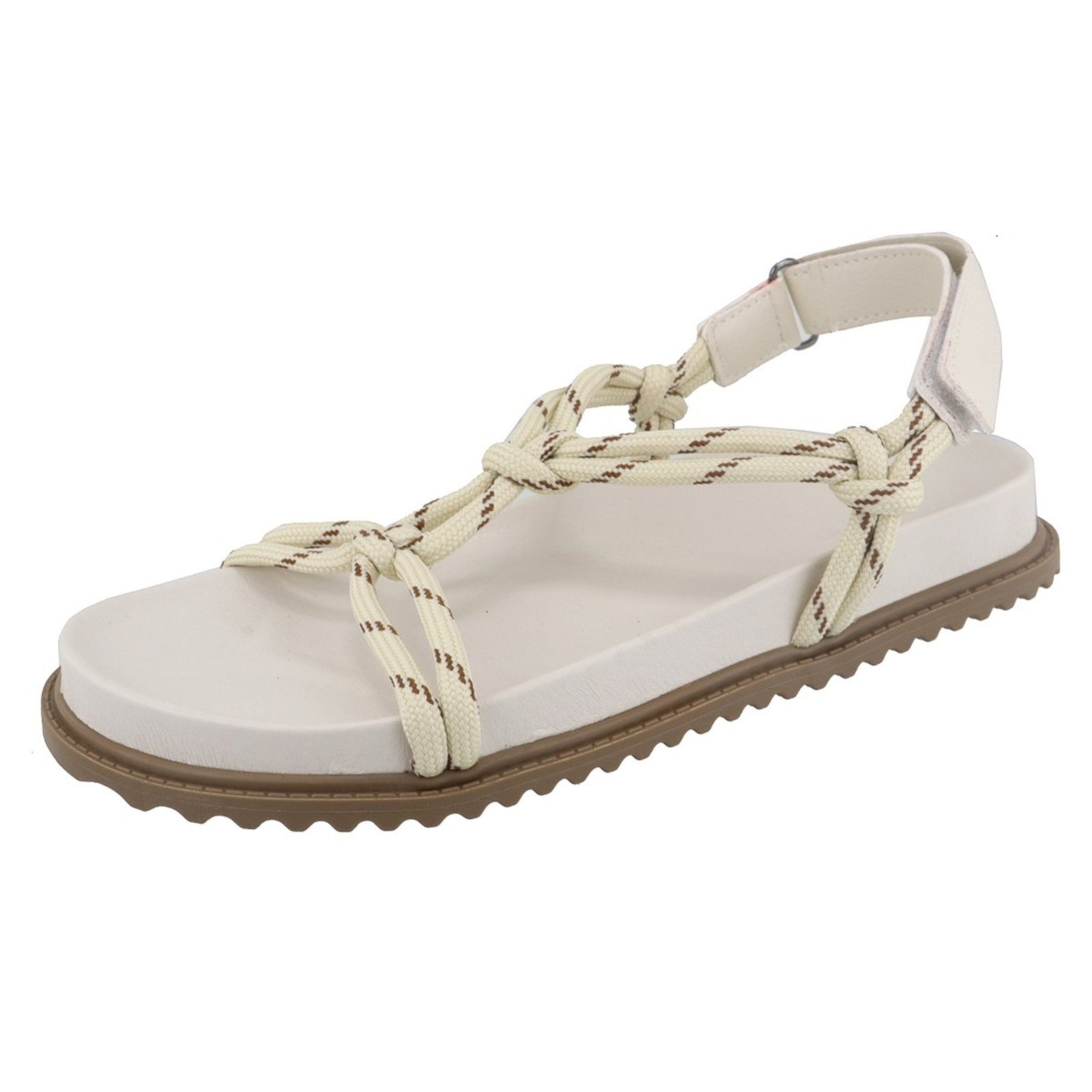 Imagem principal Sandália Papete Feminina Paula B Com Cordas Estilizadas E Amarração No Tornozelo Conforto Off White PAULA B off-white white