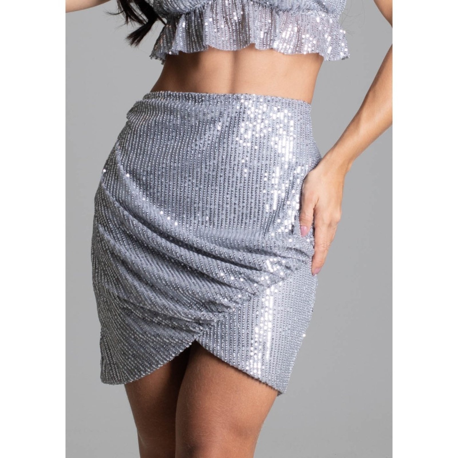 Imagem principal Sawary Fashion Saia Paetê Transpassada Sawary Fashion prata