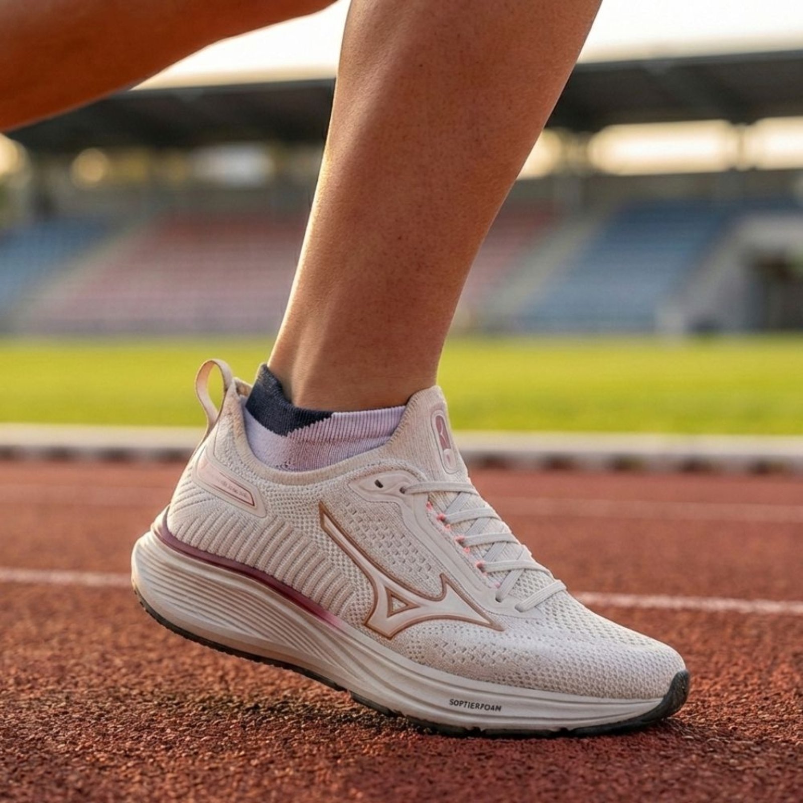 Imagem principal Tênis Feminino Mizuno Cool Ride 3 SoftierFoam Off White/Rosa Mizuno off-white white