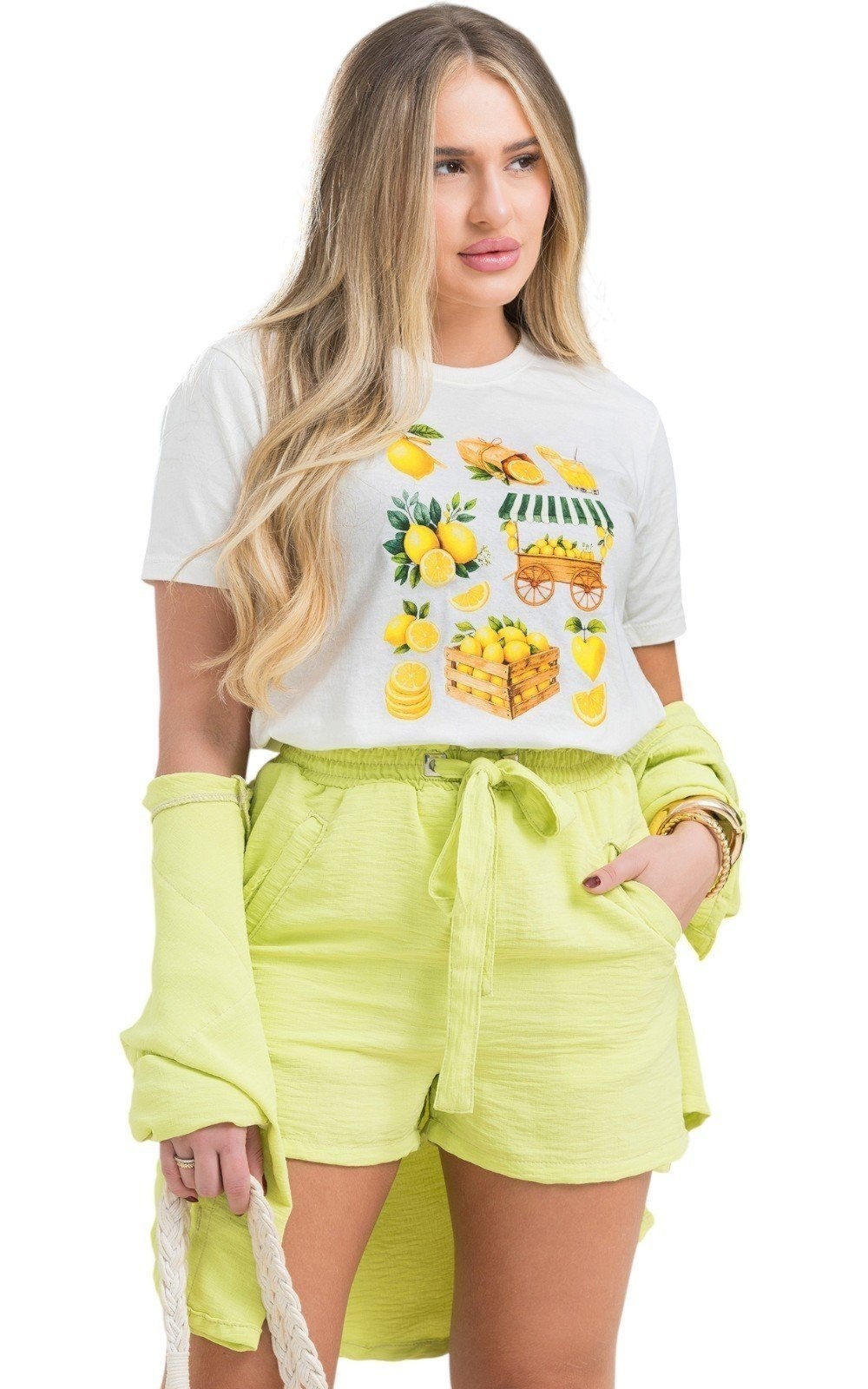 Imagem principal Camiseta Feminina Cianitas Off Estampa Feira de Limões Cianitas off-white