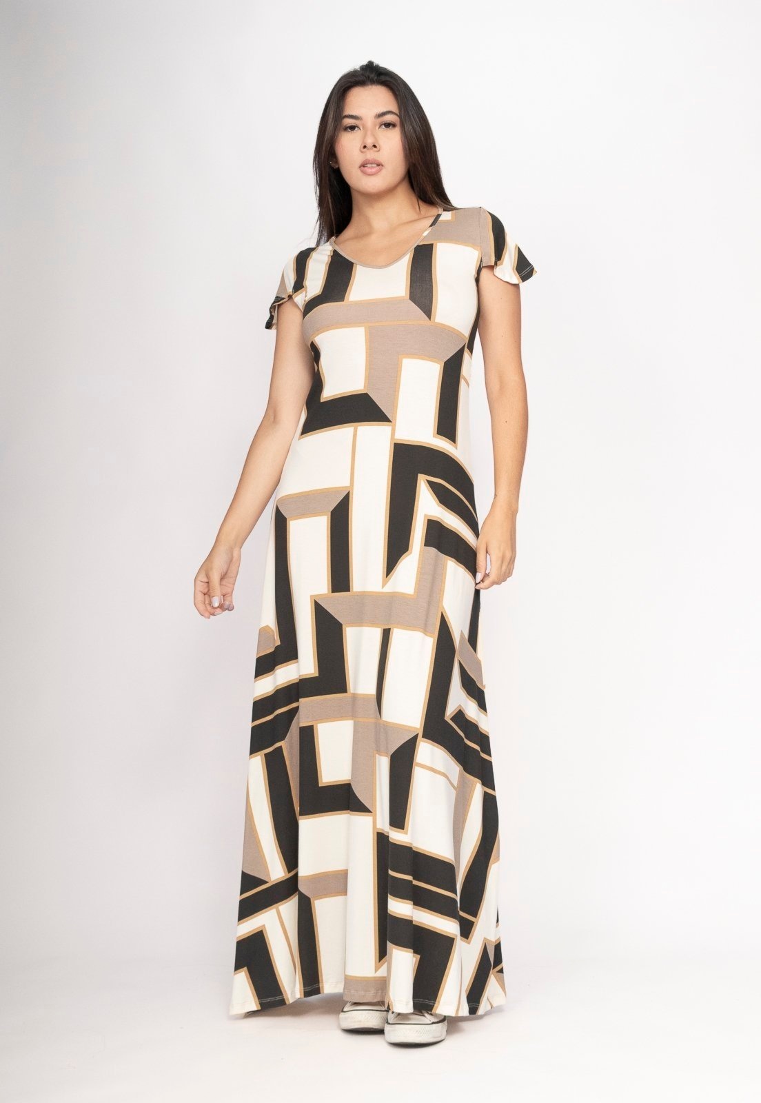 Imagem principal Vestido CabanaFree Amanara Longo Malha Estampa Igaci Cabanafree estampado