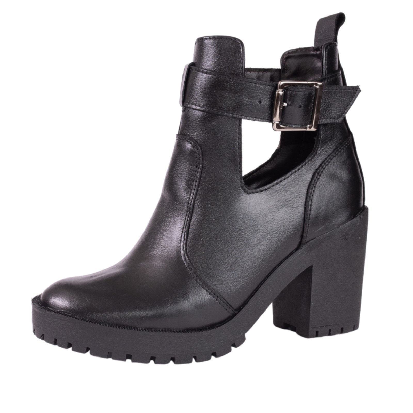 Imagem principal Bota Coturno Tratorado Fivela Couro TELLINI STORE preto