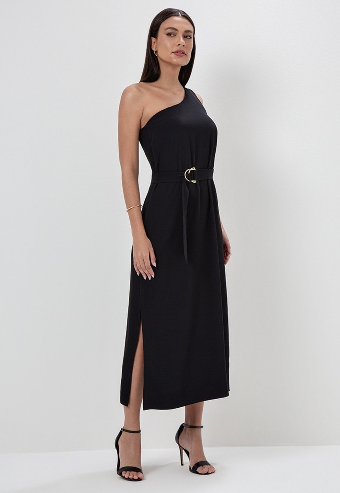 Imagem principal Vestido Maxi Longuete de Alfaiataria Texturizada Rosicler Principessa preto