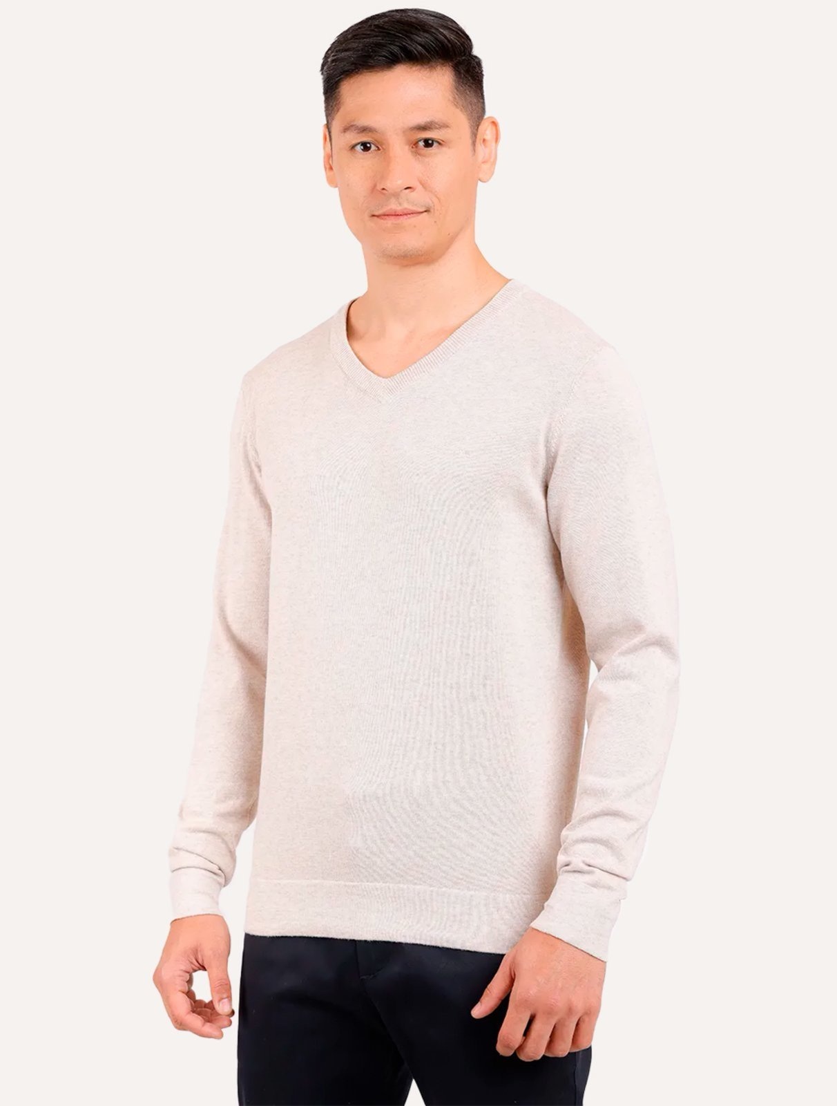 Imagem principal Blusa Aramis Masculina Tricot Gola V Areia Aramis bege