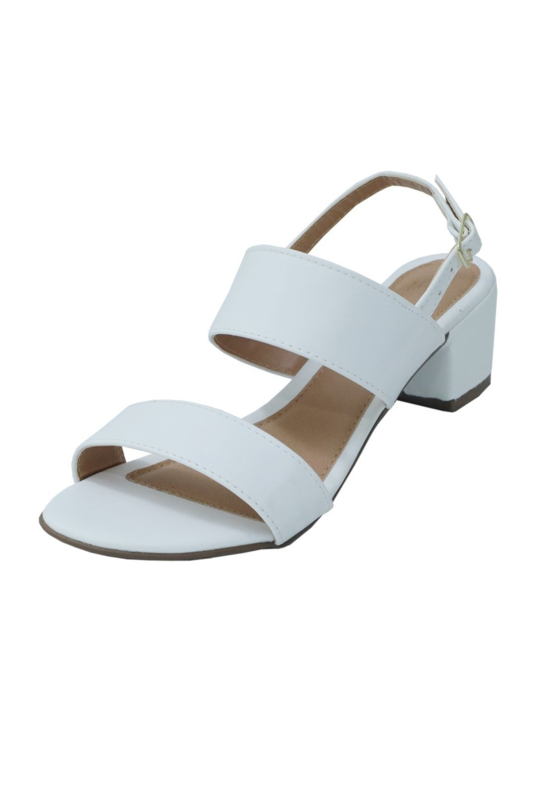 Imagem principal Sandália Feminina Donna santa Salto Grosso Tradicional Branca Donna Santa branco