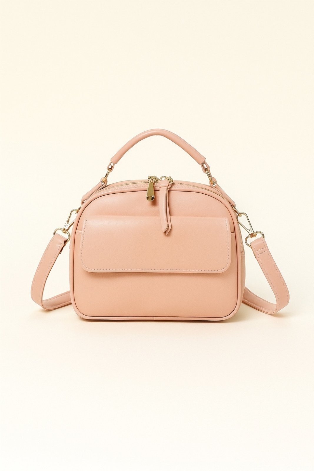 Imagem principal Bolsa Média Transversal D Bell Outlet Texturizada Quase Salmão D BELL OUTLET FASHION rosa