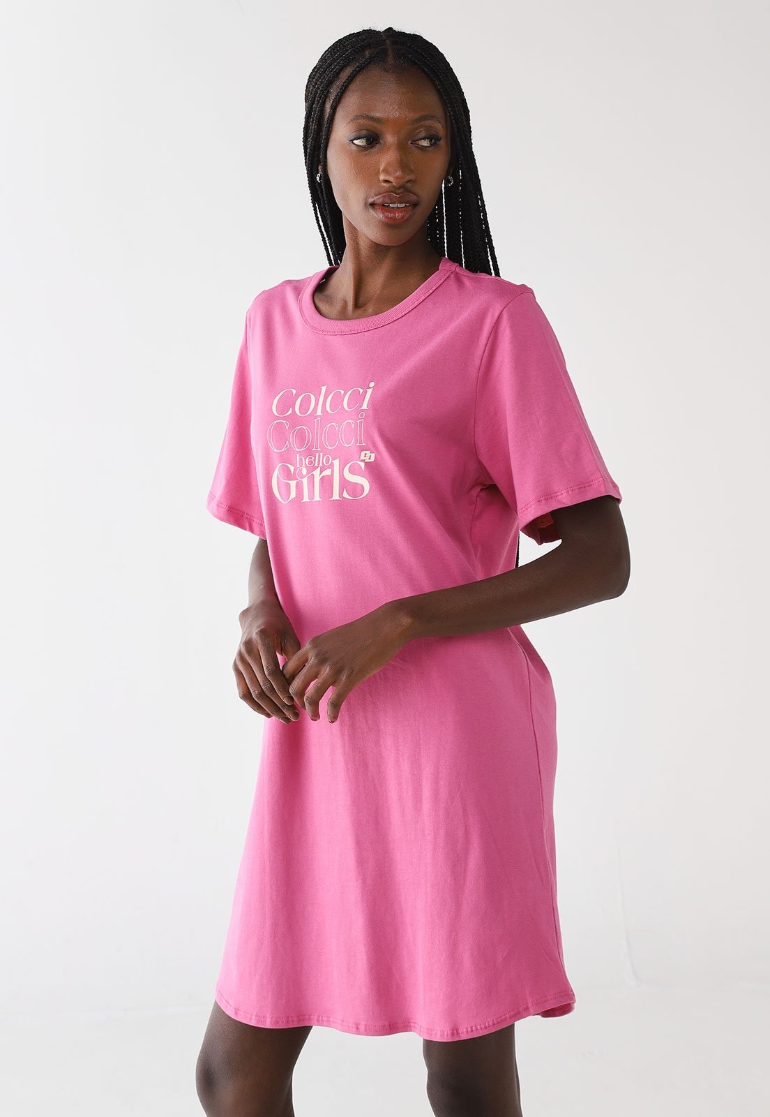 Imagem principal Vestido Feminino Colcci Estampa Hello Girls Colcci rosa