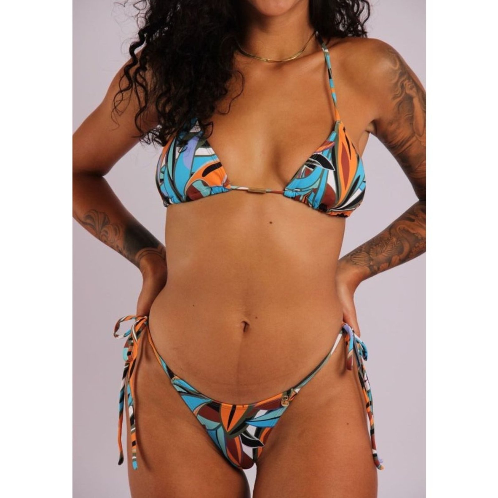 Imagem principal 2410 - Calcinha de Biquíni Fio De Lacinho Fino Amazonia - Duna Casual DunaCasual estampado