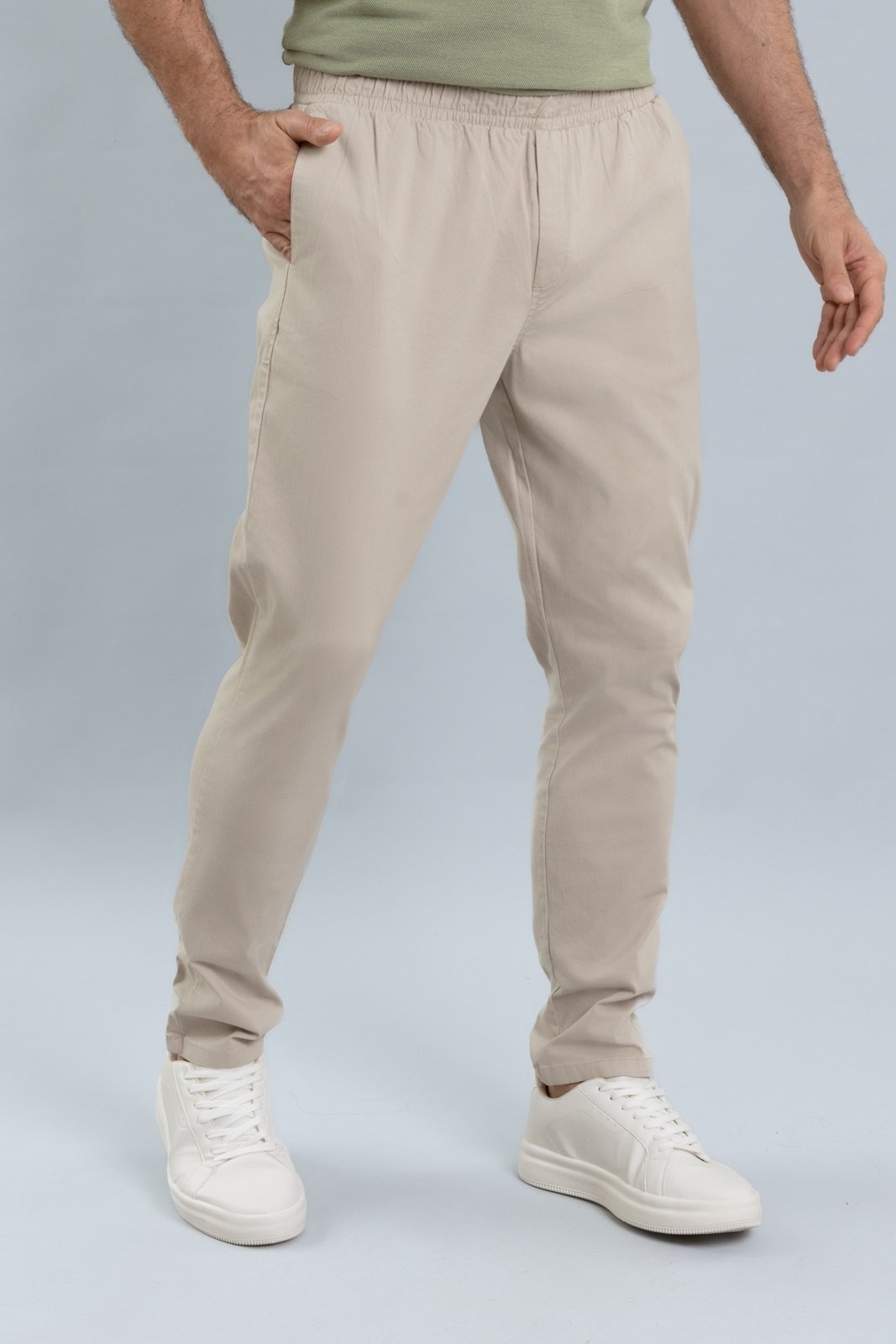 Imagem principal Calça de Sarja Masculina Slim Fit Jogger com Elástico Dialogo DIALOGO bege/branco/bronze/cobre/off-white