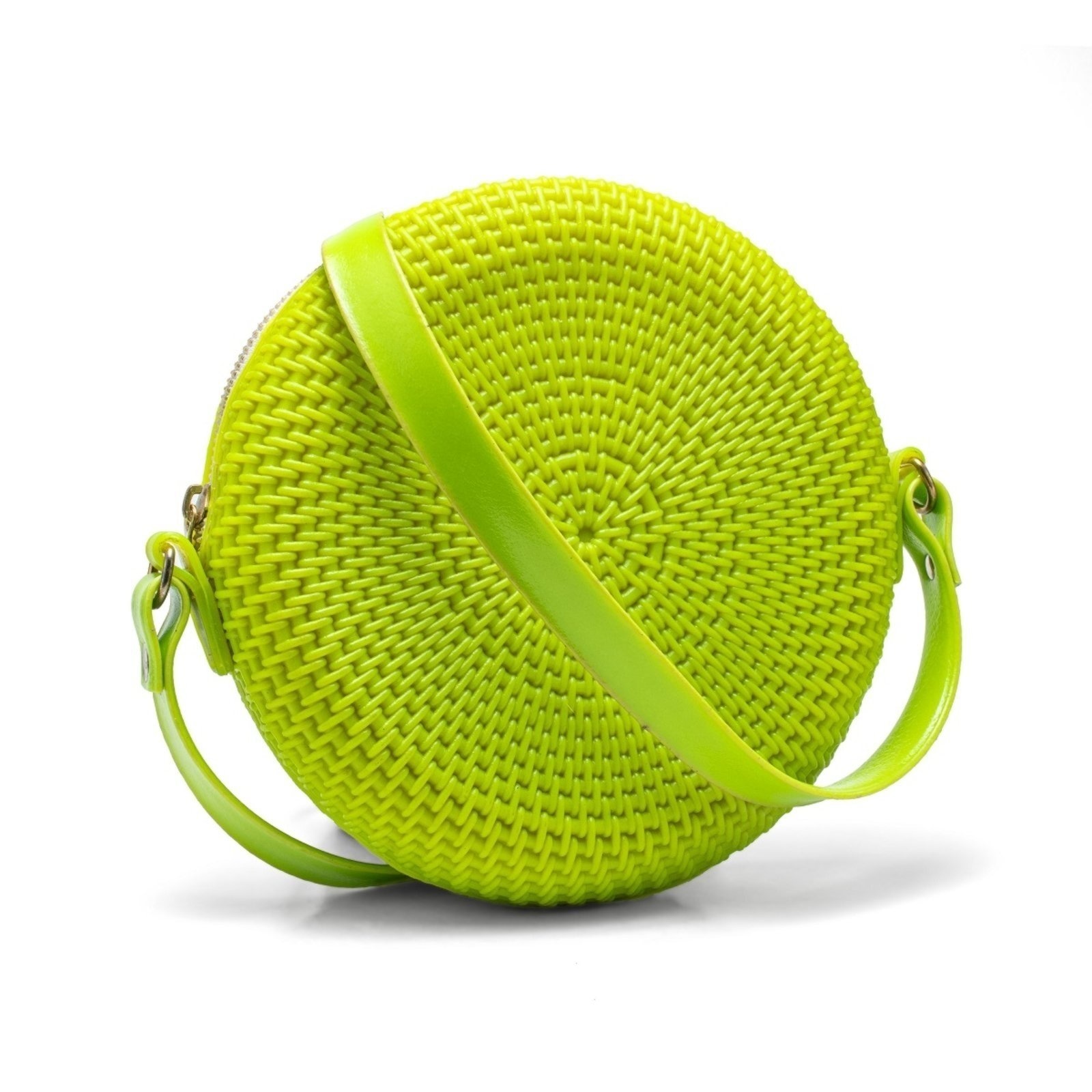 Imagem principal Bolsa Transversal Tiracolo Feminina Redonda Casual Pvc Claro Rute Paula verde