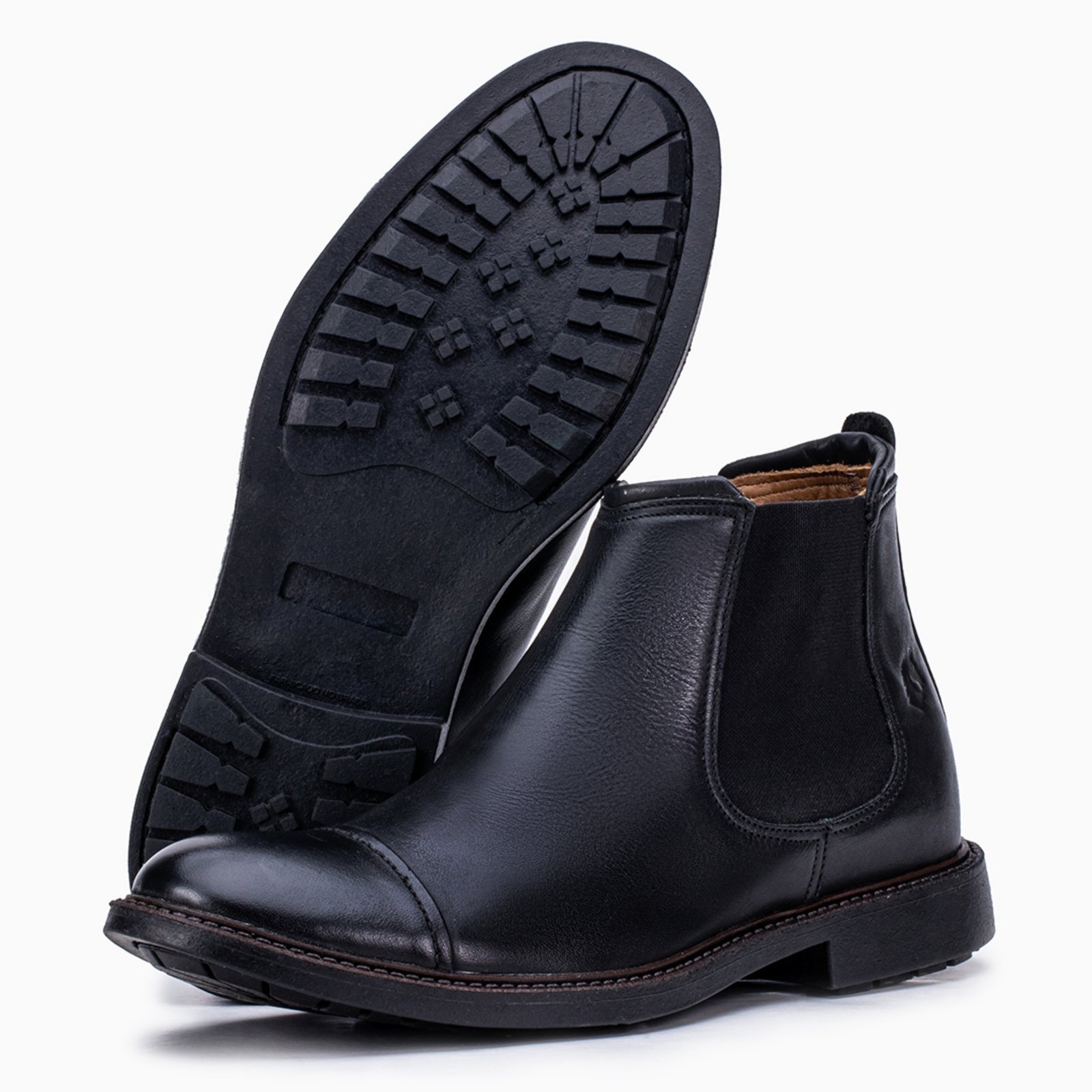 Imagem principal Botina Chelsea em Couro Masculino Modelo Baruc ZAFREM preto