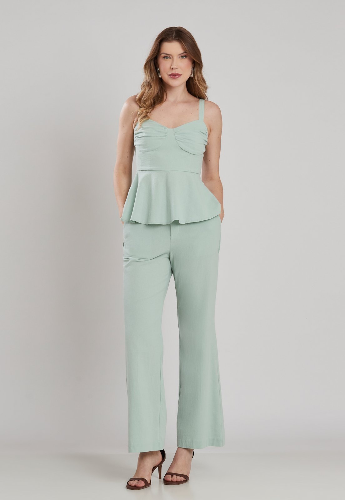 Imagem principal Conjunto Blusa Calça Algodão Creponado Miss Joy MISS BY JOY verde