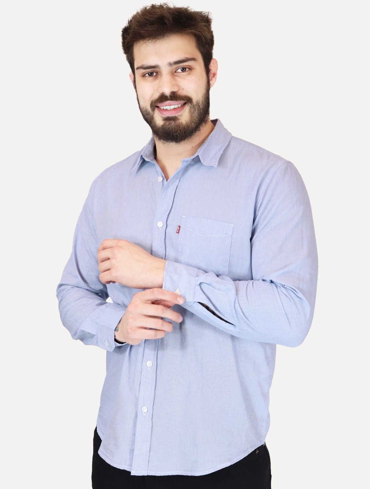 Imagem principal Camisa Levis Relaxed Oxford Authentic Button Down Listrada Claro Levis azul