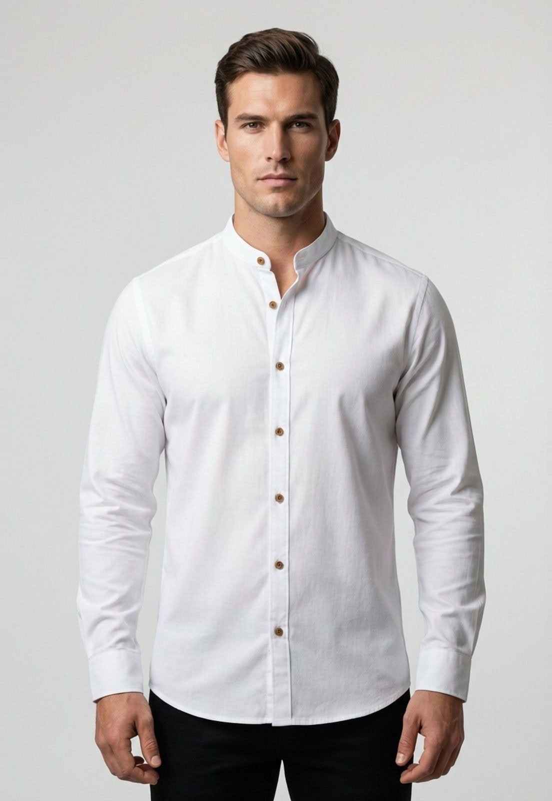 Imagem principal Camisa Masculina Aleatory Gola Padre Branca Aleatory branco