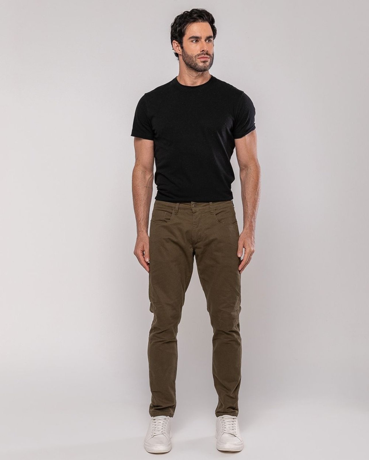 Imagem principal Calça Sarja Masculina Slim Fit Básica 22191 Eae-Militar Consciência verde militar