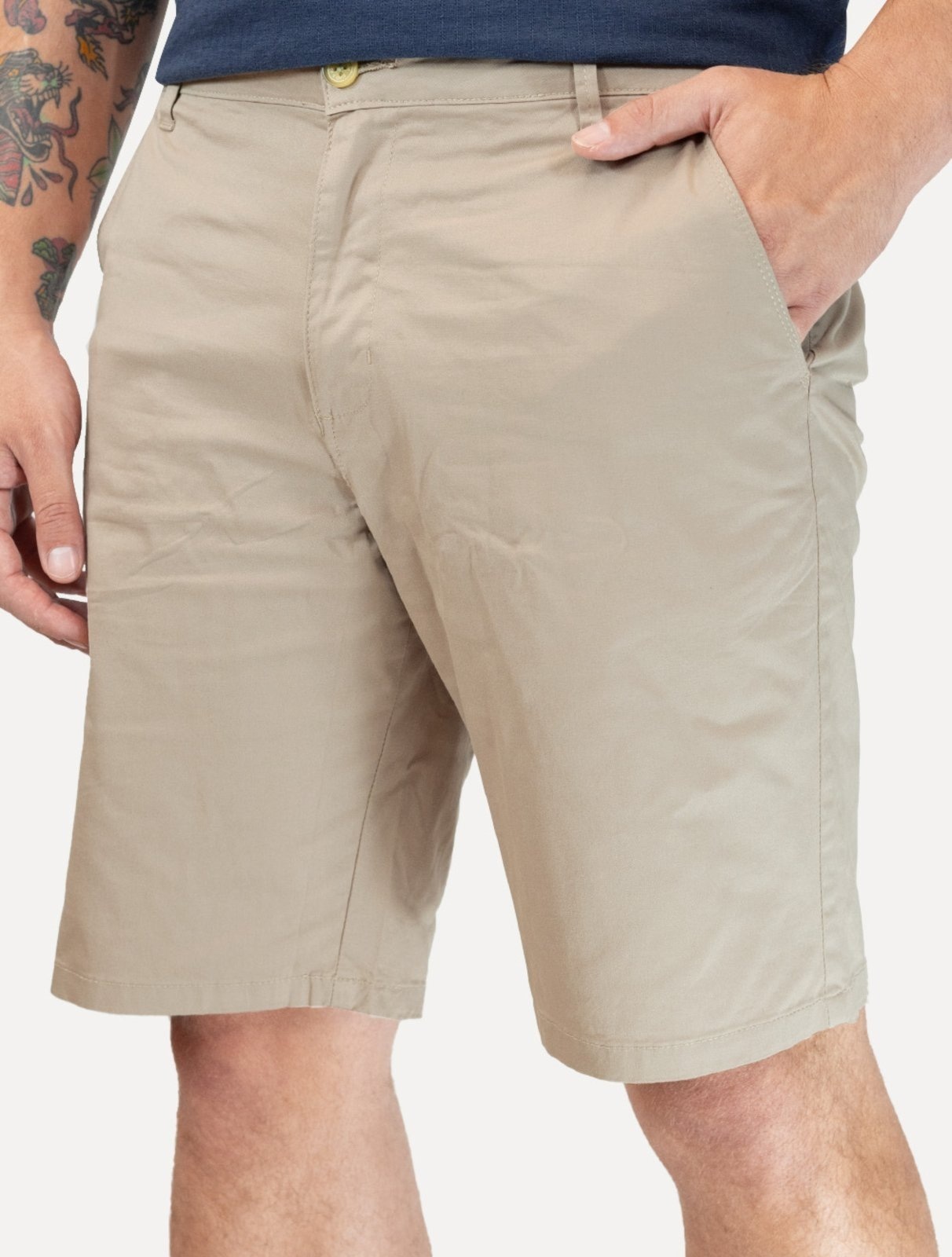 Imagem principal Bermuda King & Joe Masculina Slim Sarja Claro King & Joe cáqui