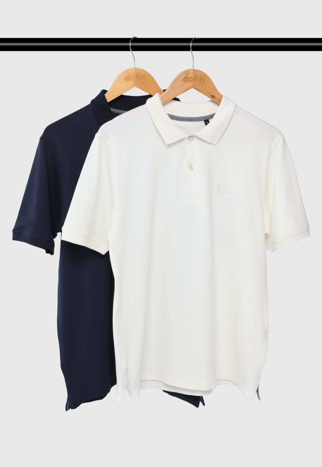 Imagem principal Kit 2 Camisa Polo Masculina MR Kitsch Slim Off-white e Azul Marinho MR. KITSCH off-white white