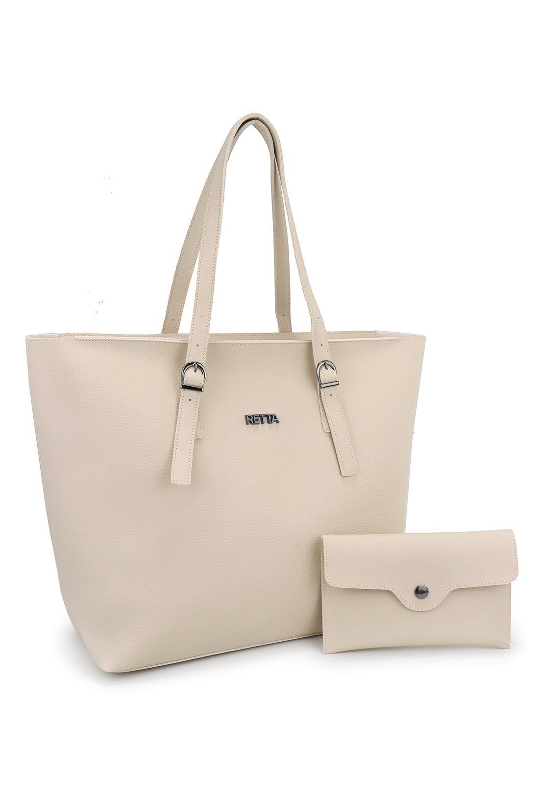 Imagem principal Bolsa Feminina Grande de Ombro Alça Regulável e Nécessaire Retta Marfim Retta Oficial off-white