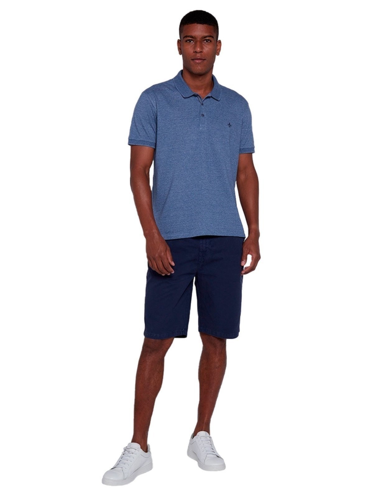 Imagem principal Bermuda Dudalina Masculina Sarja Chino Comfort Tinturada Marinho Dudalina azul/azul marinho azul