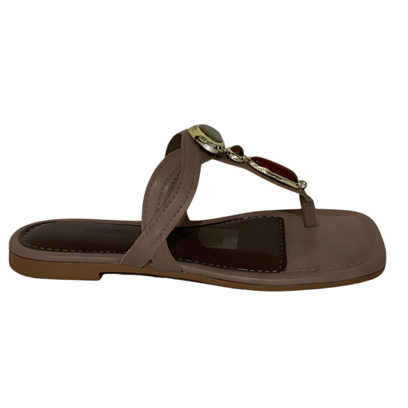 Imagem principal Rasteira Feminina Dedo Com Pedras Dakota café