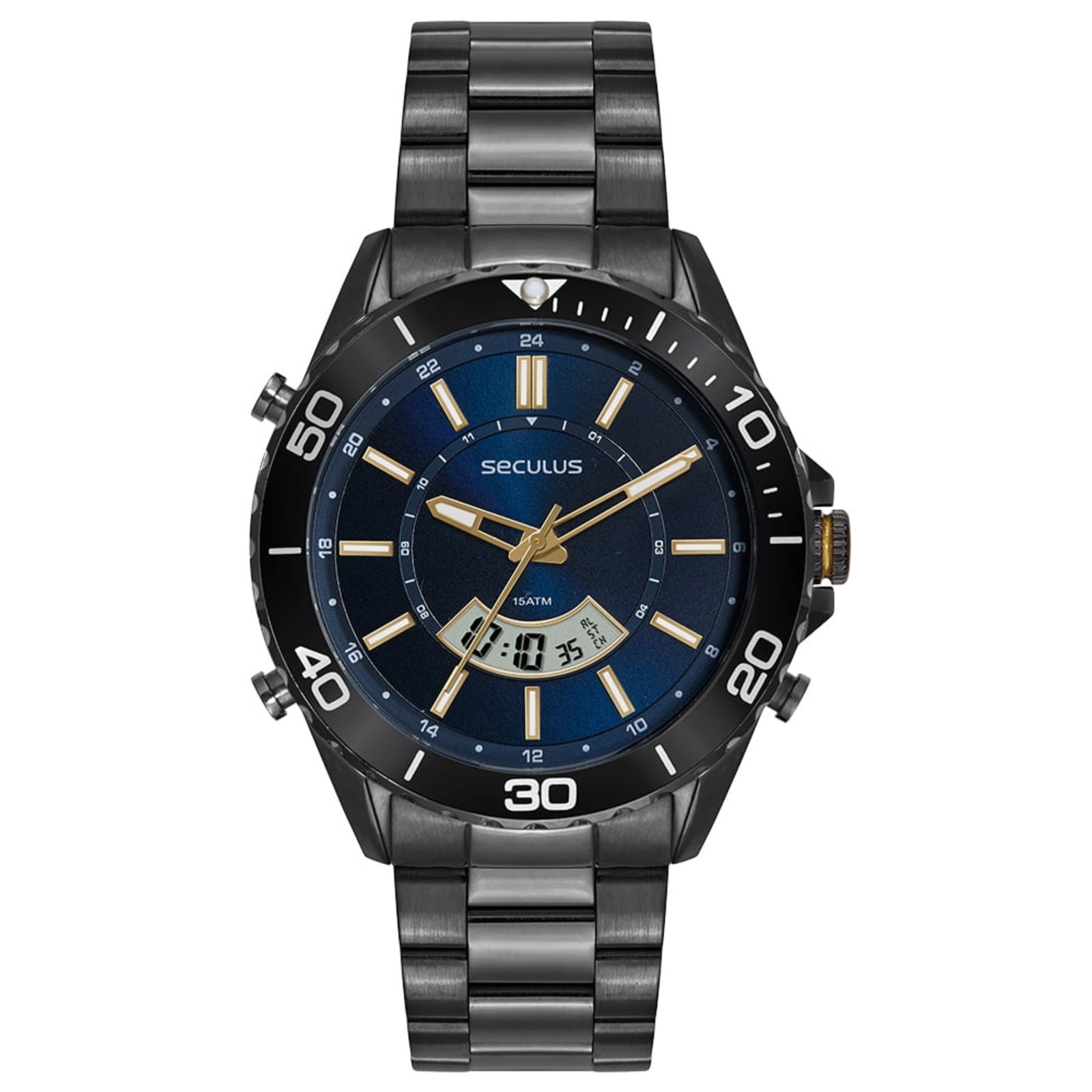 Imagem principal Relógio Masculino Seculus Cinza Movimento Sorriso Seculus preto