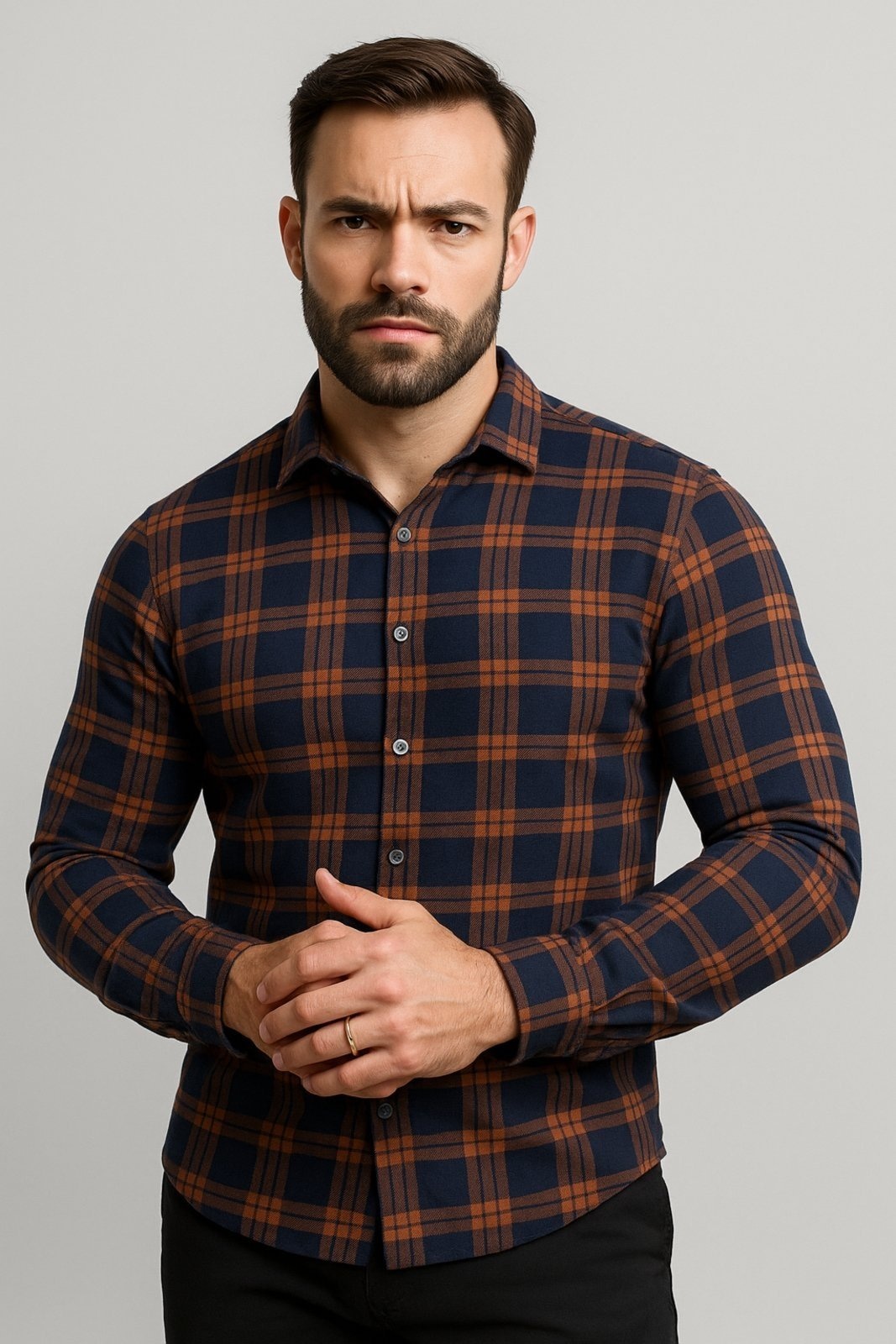 Imagem principal Camiseta Xadrez D Bell Outlet Fashion Masculina D BELL OUTLET FASHION preto
