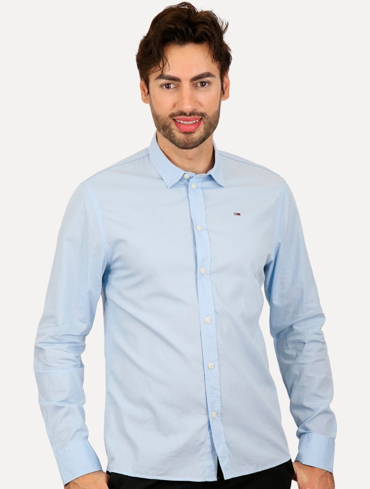 Imagem principal Camisa Tommy Jeans Masculina Slim Original Stretch Claro Tommy Jeans azul