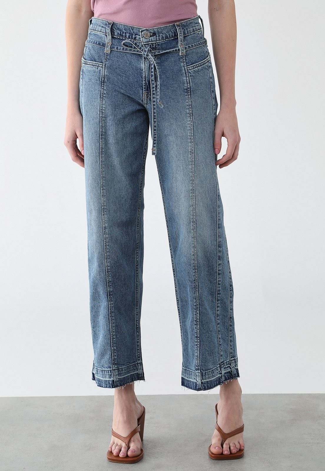 Imagem principal Calça Feminina GAP Cintura Alta Amarração GAP azul