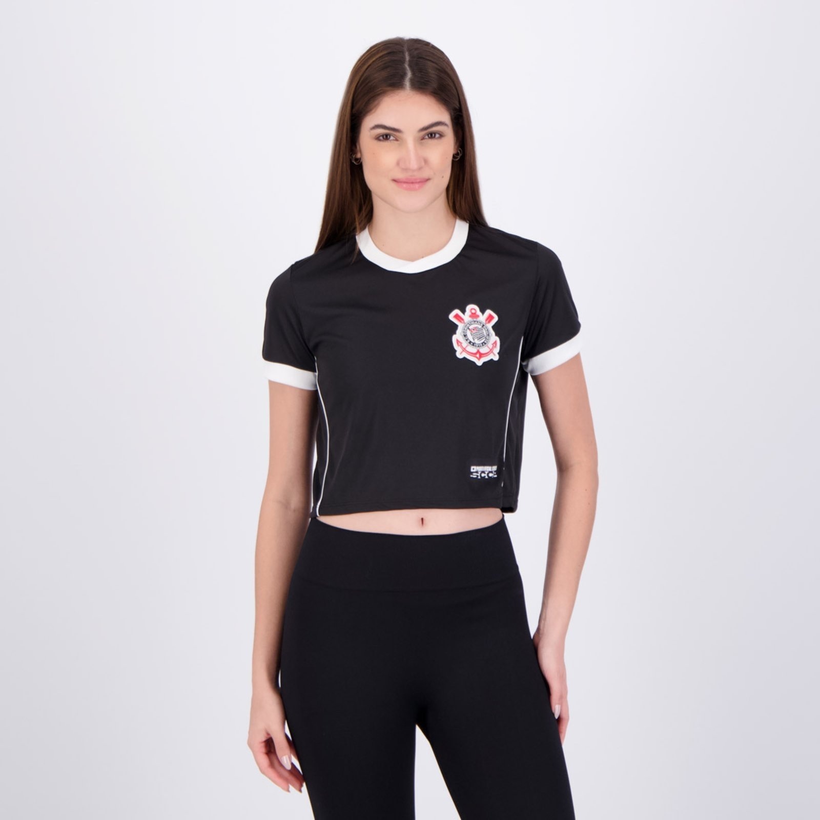 Imagem principal Cropped Corinthians Dry Logo Feminino Coimbra preto