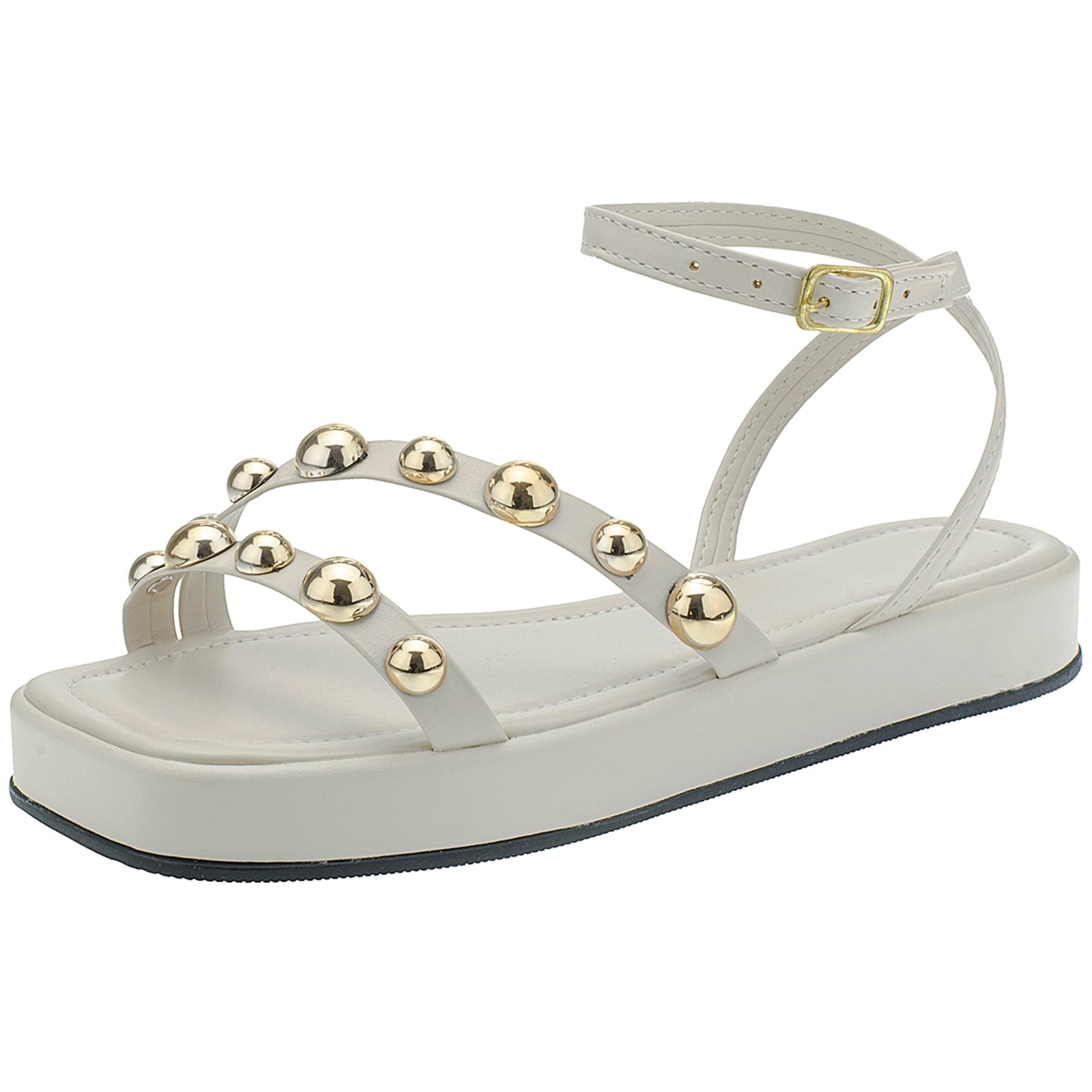 Imagem principal Sandalia Fem Maduda Flatform Meia Esfera Moda Conforto Off White CIA DOS PASSOS bege white