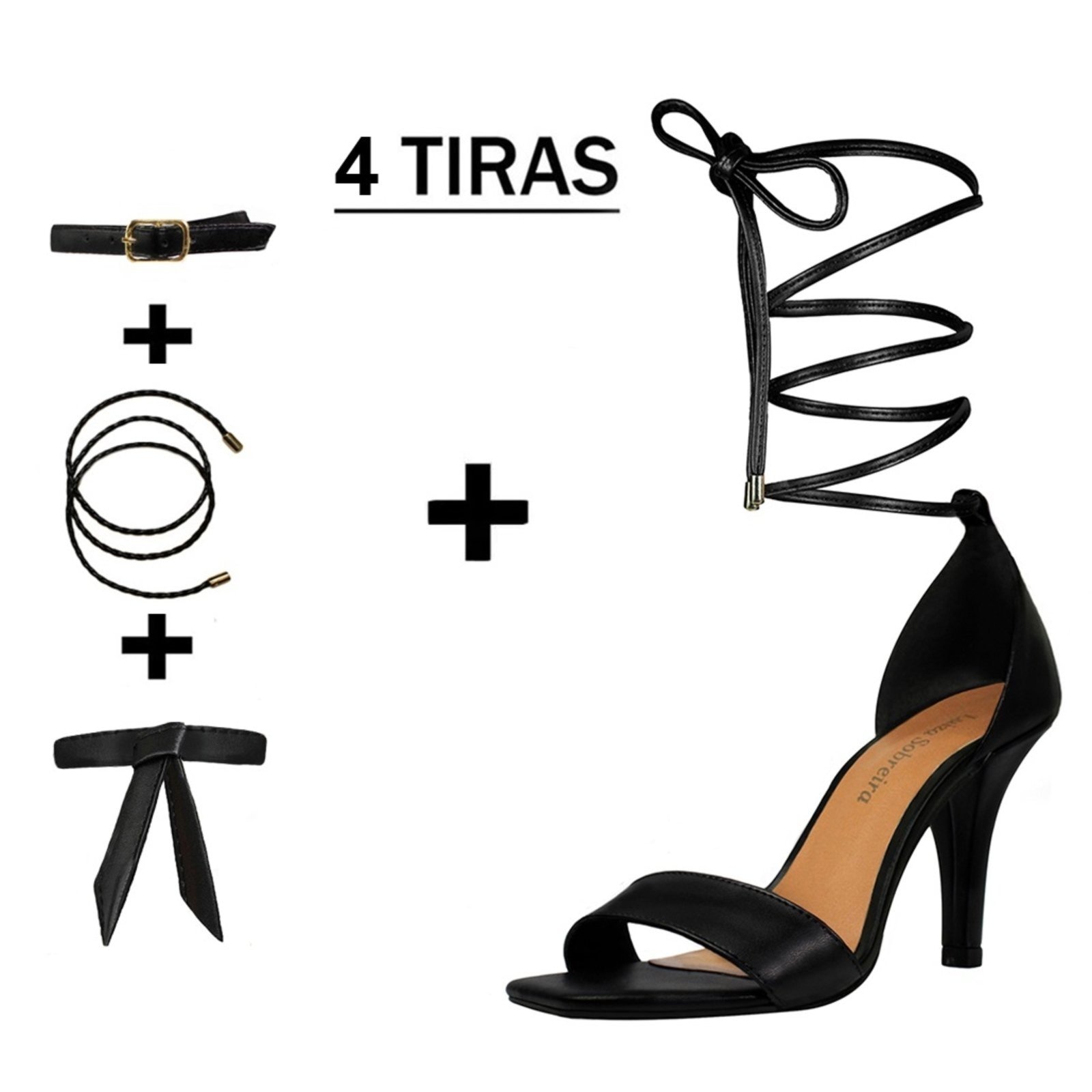 Imagem principal Sandália Troca Tira Salto Alto Fino Luiza Sobreira Preta Mod. 2131-2 Luiza Sobreira preto