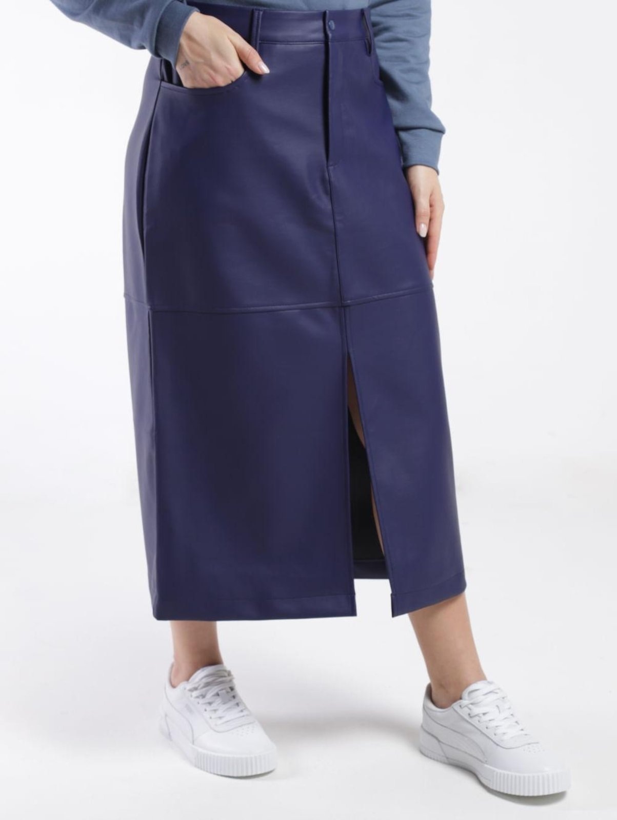 Imagem principal Saia Midi Com Fenda Autentique Feminina MARINHO Autentique azul