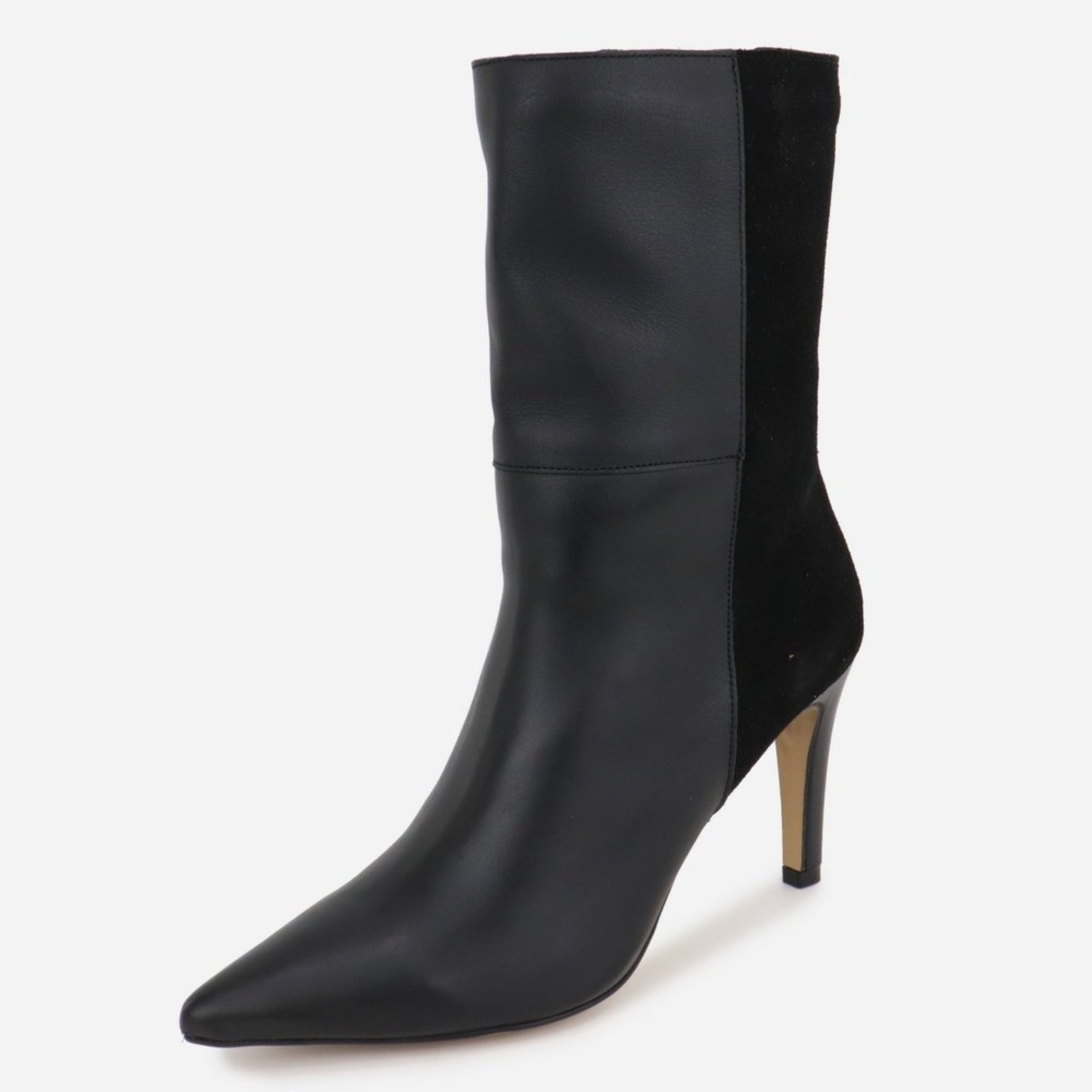 Imagem principal Bota Maria Paua Store Feminina Couro Cano Médio Luxo Salto Fino Bico Elegante MARIA PAULA preto