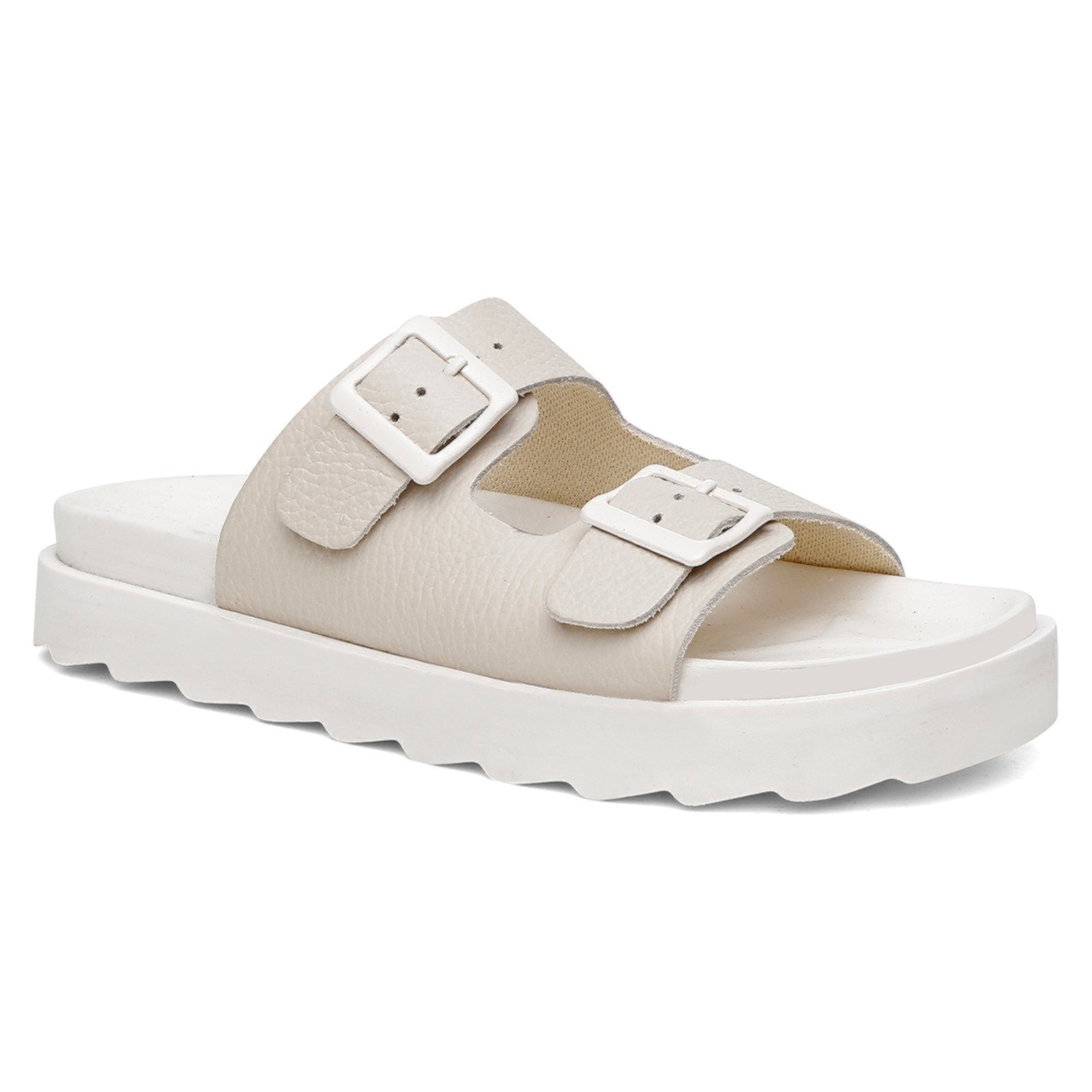 Imagem principal Sandália Papete Feminina Vittal em Couro Off White USE VITTAL off-white white