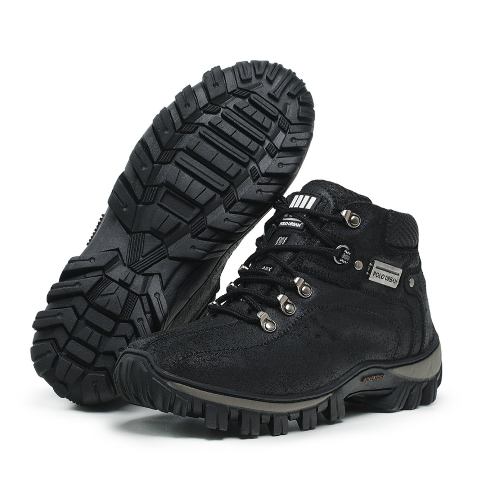 Imagem principal Bota Coturno Masculino Adventure Americano em Couro POLO URBAN preto