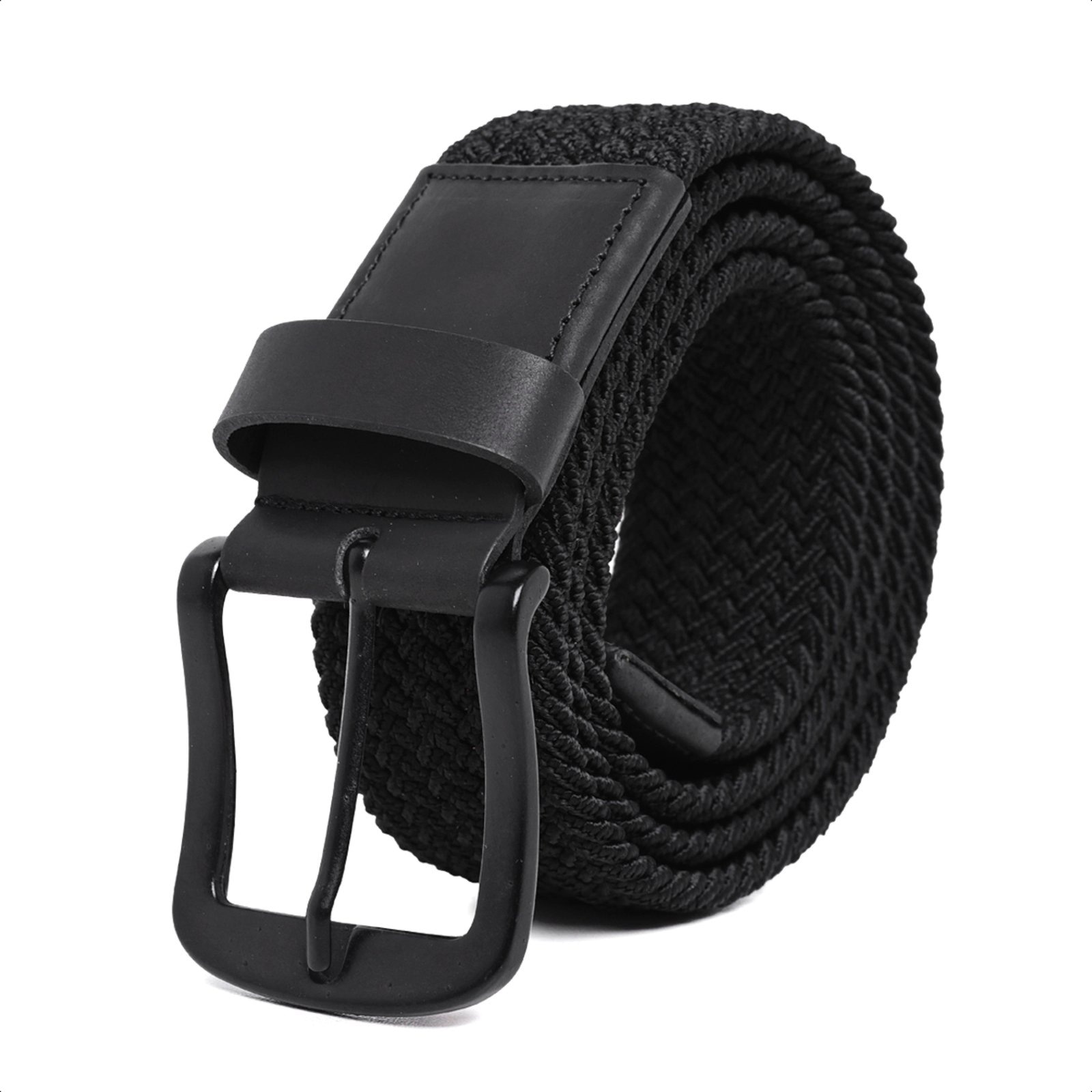 Imagem principal Cinto Masculino Couro e Elástico Trancado Flex Casual Ajustável Confortável Esportivo CARMELO SHOES preto