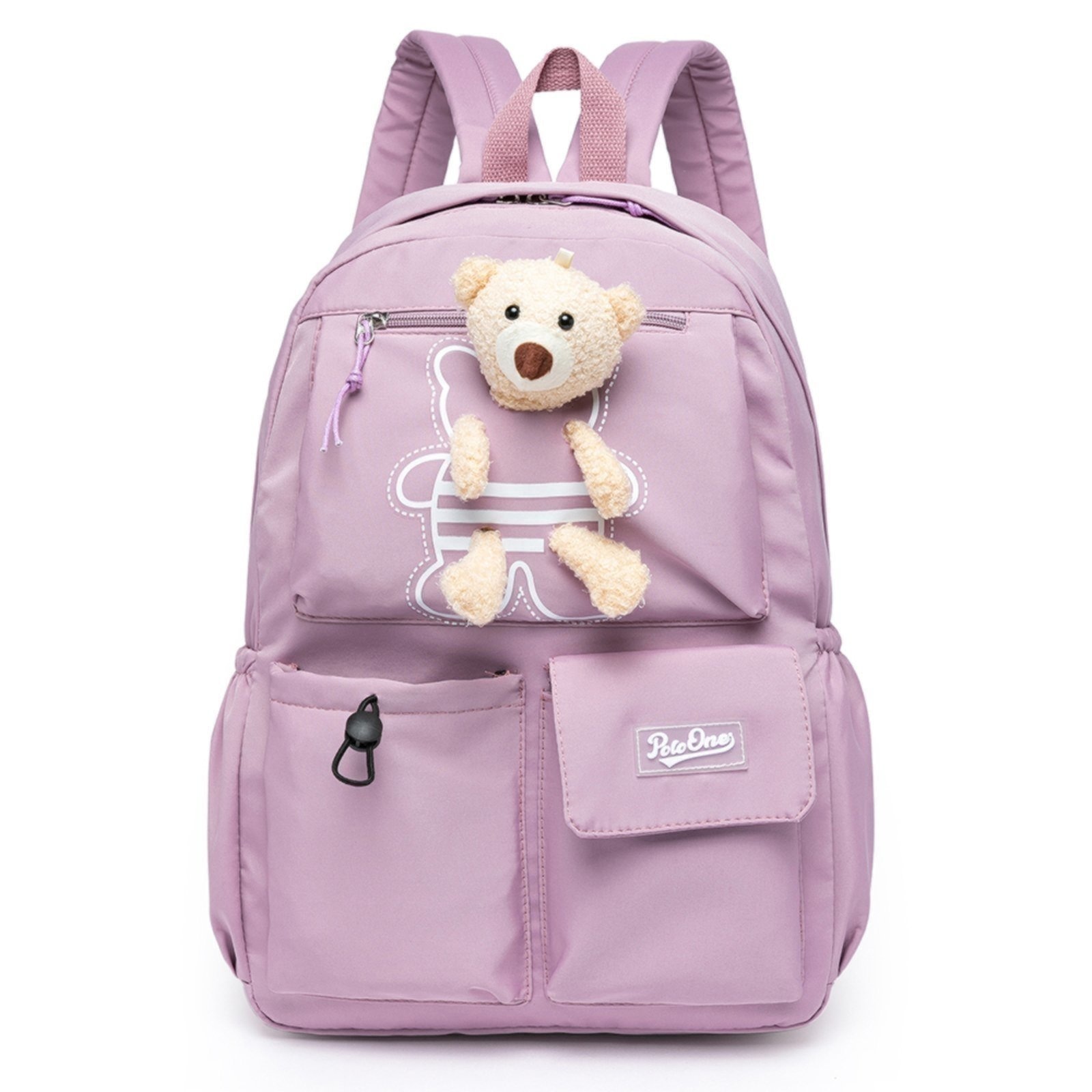 Imagem principal Mochila Feminina Menina Polo One Reforçada Bolsa Escolar Ursinho Polo One rosa