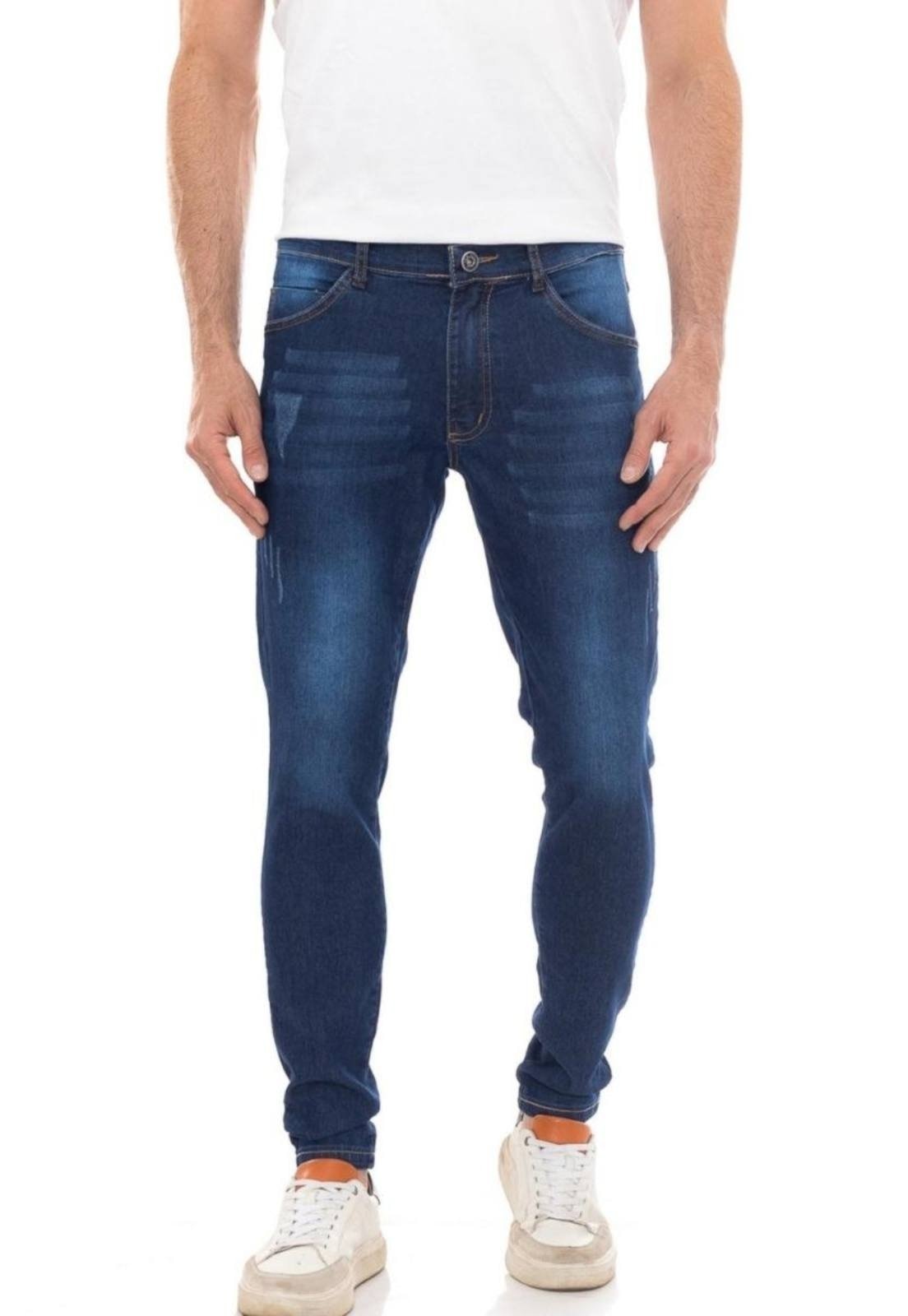 Imagem principal Calça Mascuina Jeans Skinny Premium Puídos Fashion ER ESTILO RENOVADO azul