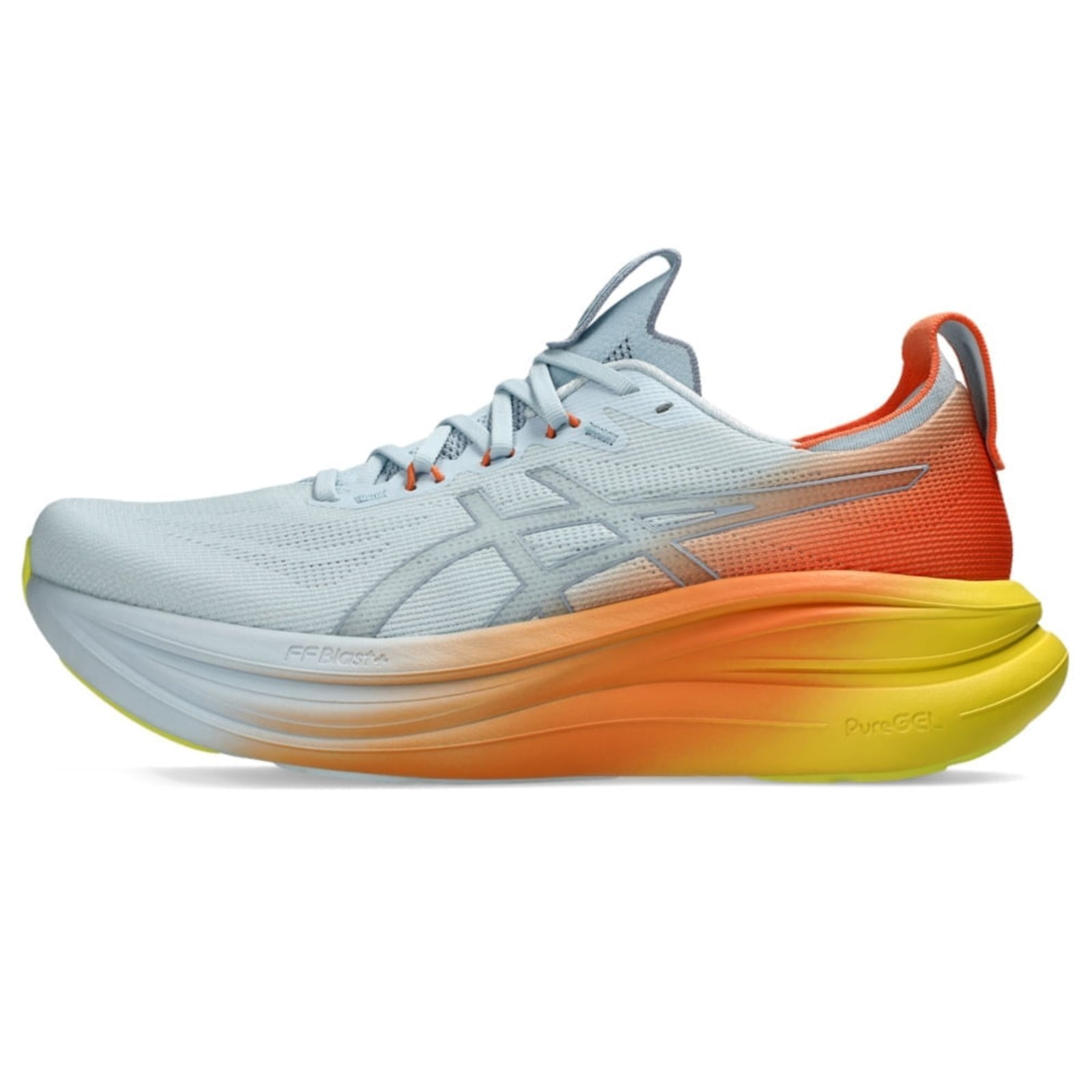 Imagem principal Tênis ASICS GEL Nimbus 28 - Masculino Laranja ASICS azul