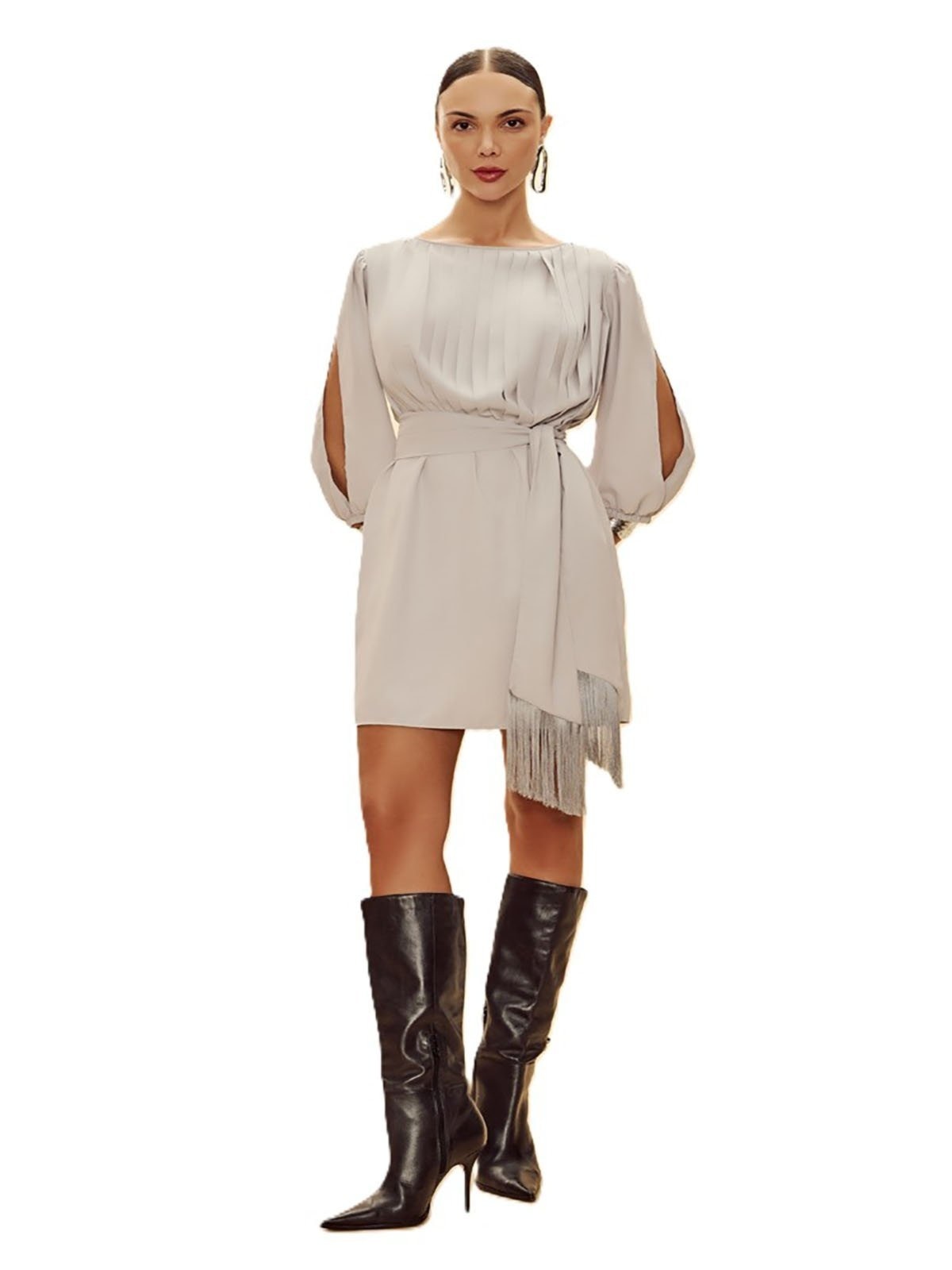 Imagem principal Vestido Dimy Franja Solto Dimy cinza