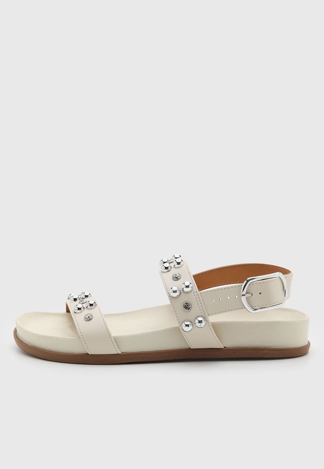 Imagem principal Rasteira Feminina Vizzano Aplicação Metalizada Off-White VIZZANO off-white white