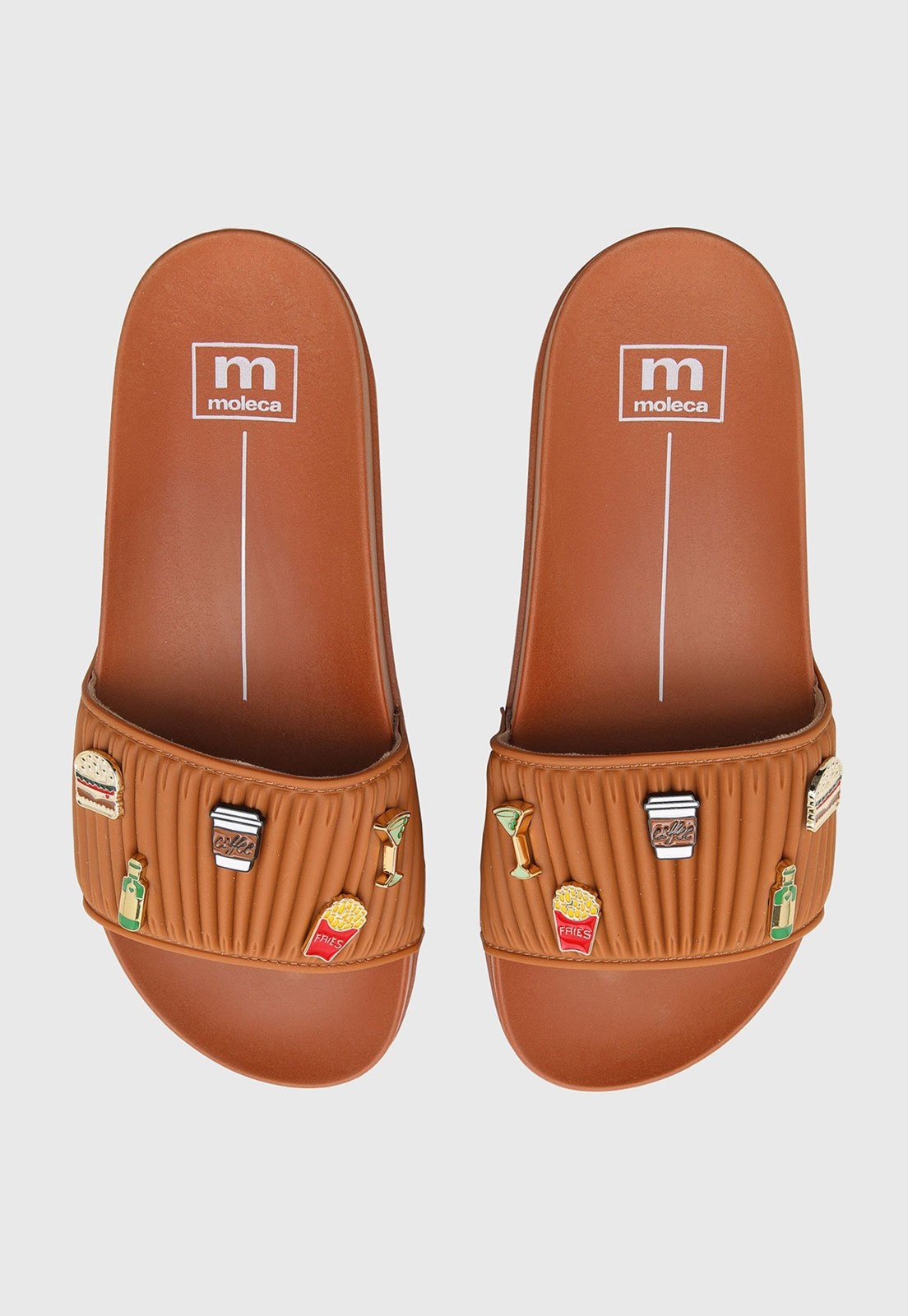 Imagem principal Rasteira Feminina Moleca Apliques MOLECA caramelo