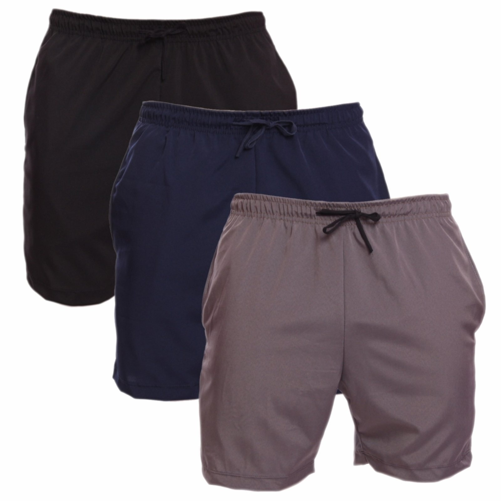 Imagem principal Kit 3 Shorts Tactel Masculino Adulto Estilo Mauricinho Praia Piscina Marinho ADRIBEN preto